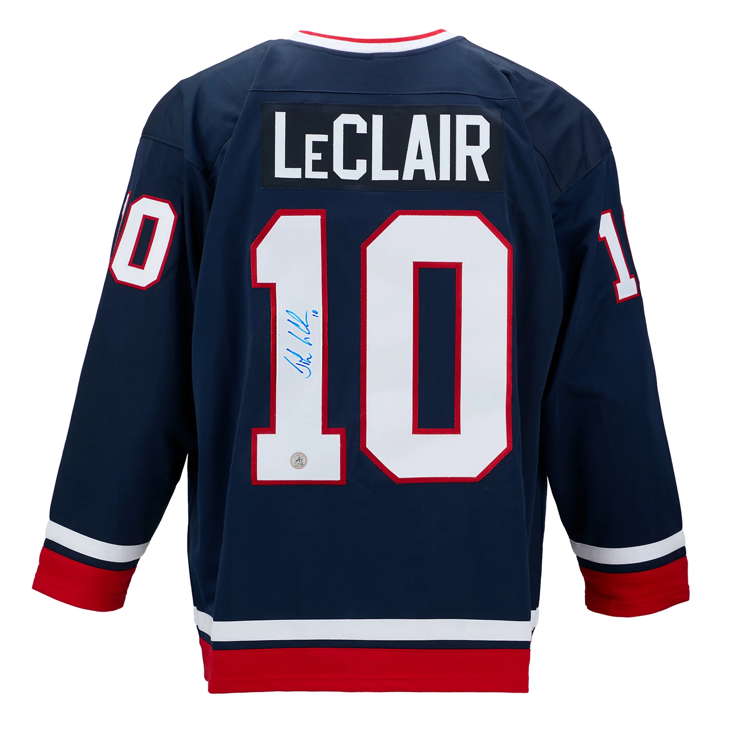 John Leclair Autographed Team USA Custom Hockey Nation Jersey