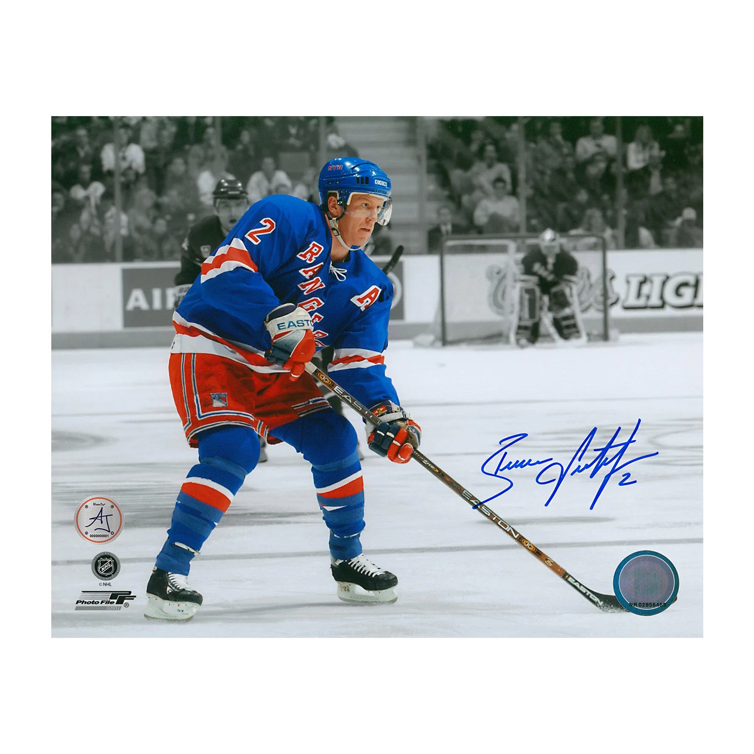 Brian Leetch Autographed New York Rangers Color Isolation 8x10 Photo