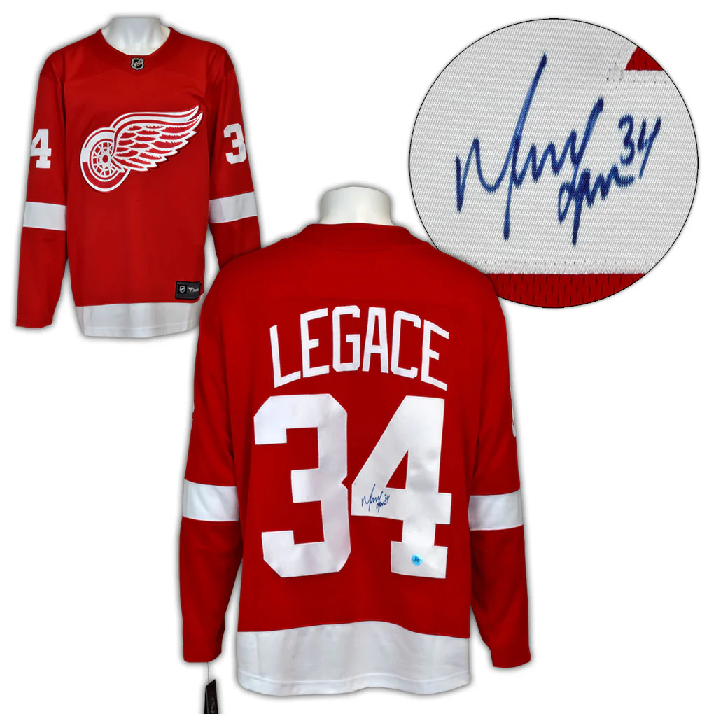 Manny Legace Autographed Detroit Red Wings Fanatics Breakaway Jersey