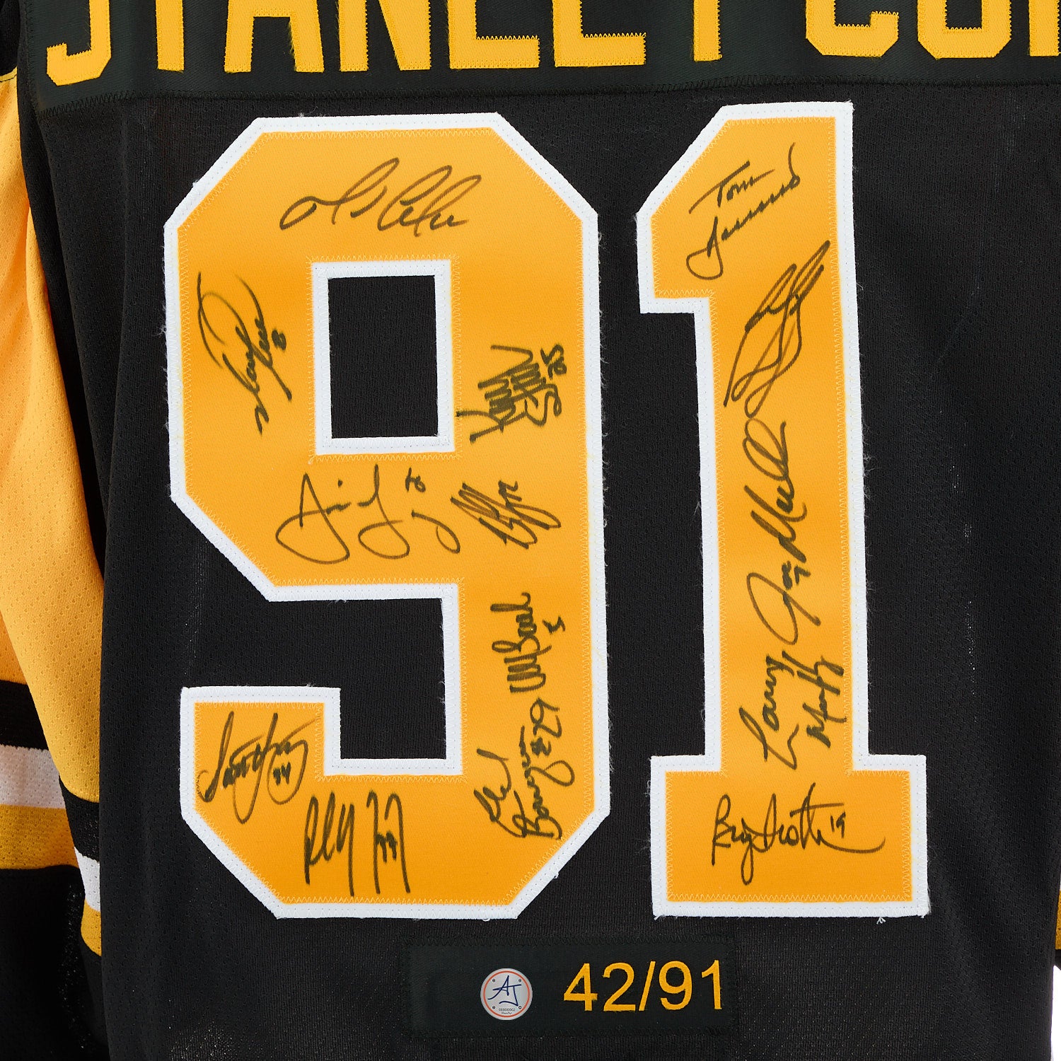 Pittsburgh Penguins Team Signed 1991 Stanley Cup adidas Jersey #42/91 - Image 3