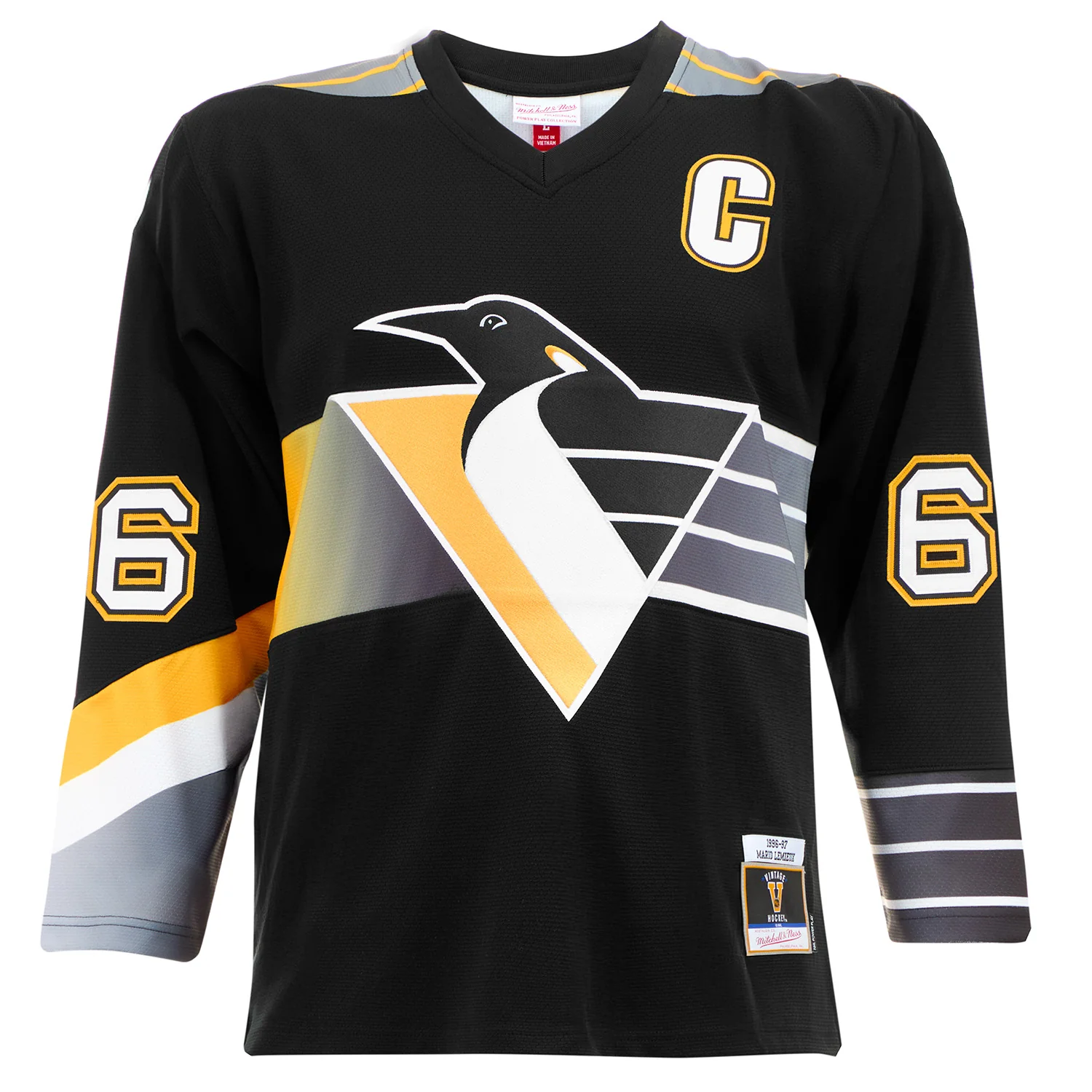 Mario Lemieux Signed Pittsburgh Penguins Mitchell & Ness Alt Throwback Jersey - Image 2