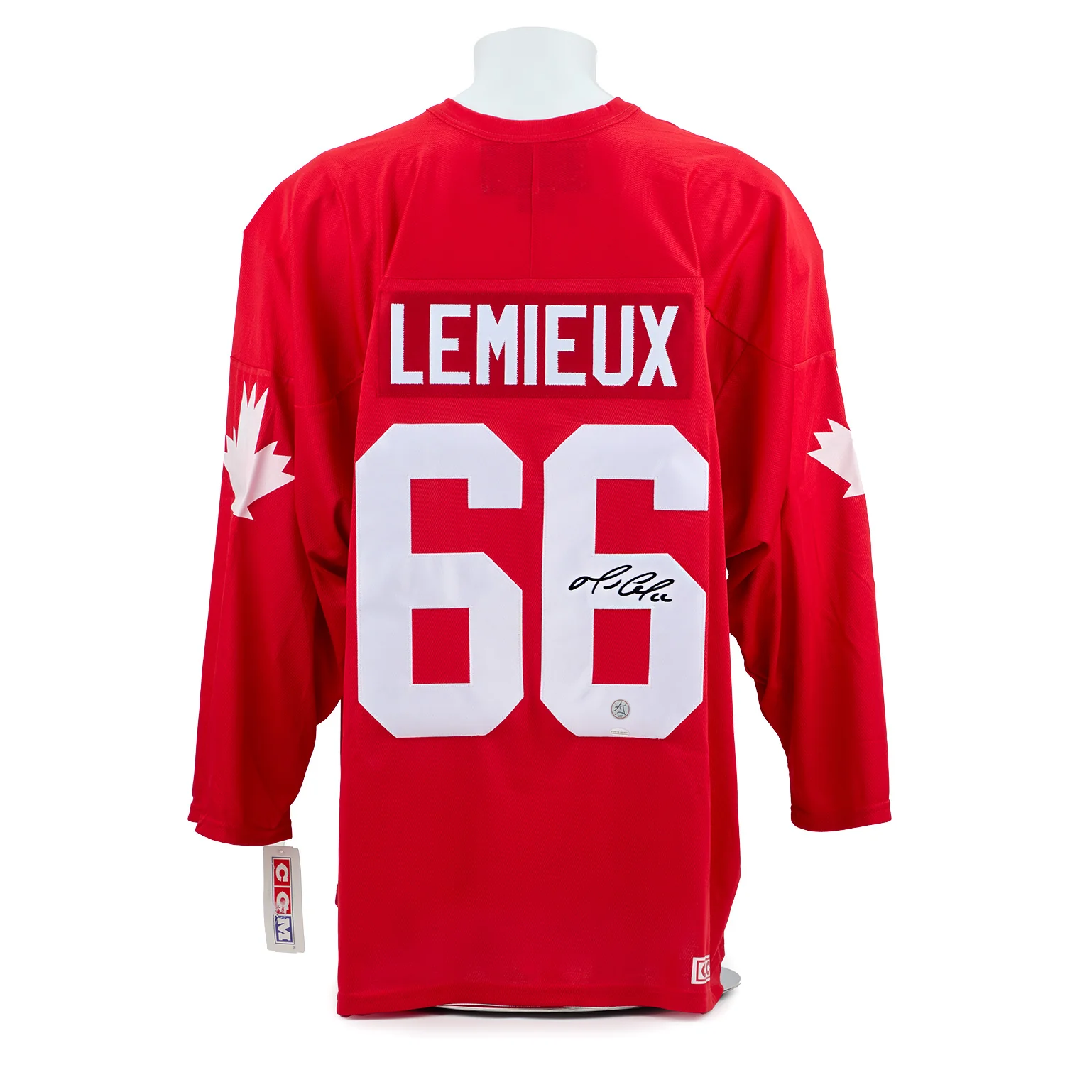 Mario Lemieux Team Canada Autographed Canada Cup Vintage CCM Jersey