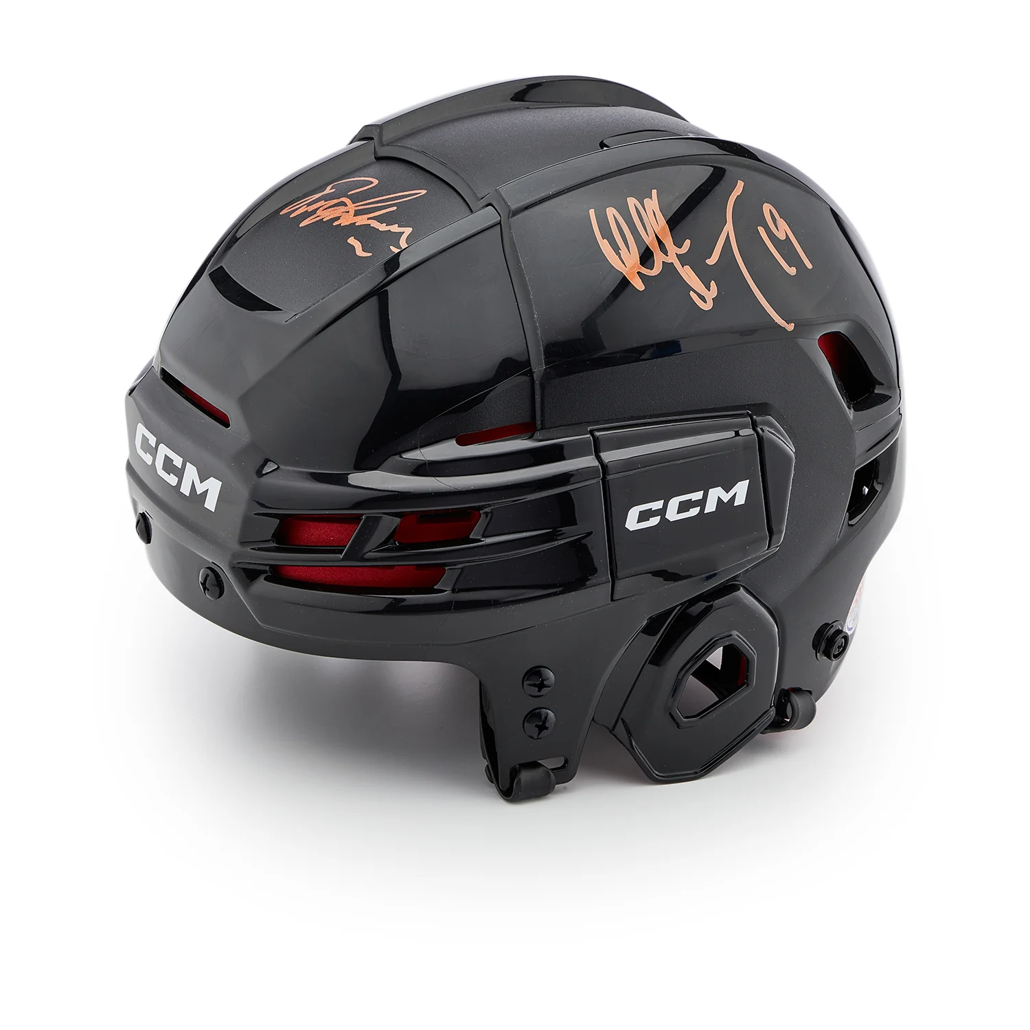 Philadelphia Legion Of Doom Triple Signed Black CCM Tacks Hockey Helmet - Image 2