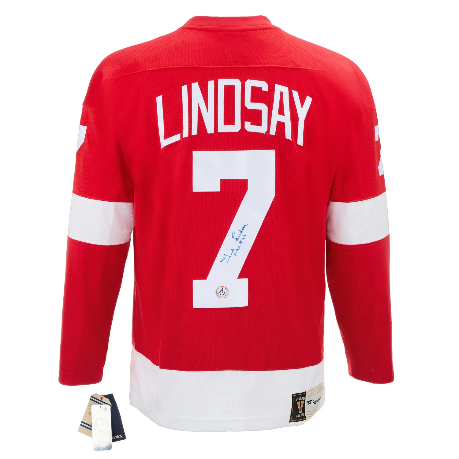 Ted Lindsay Signed Detroit Red Wings Fanatics Throwback Jersey