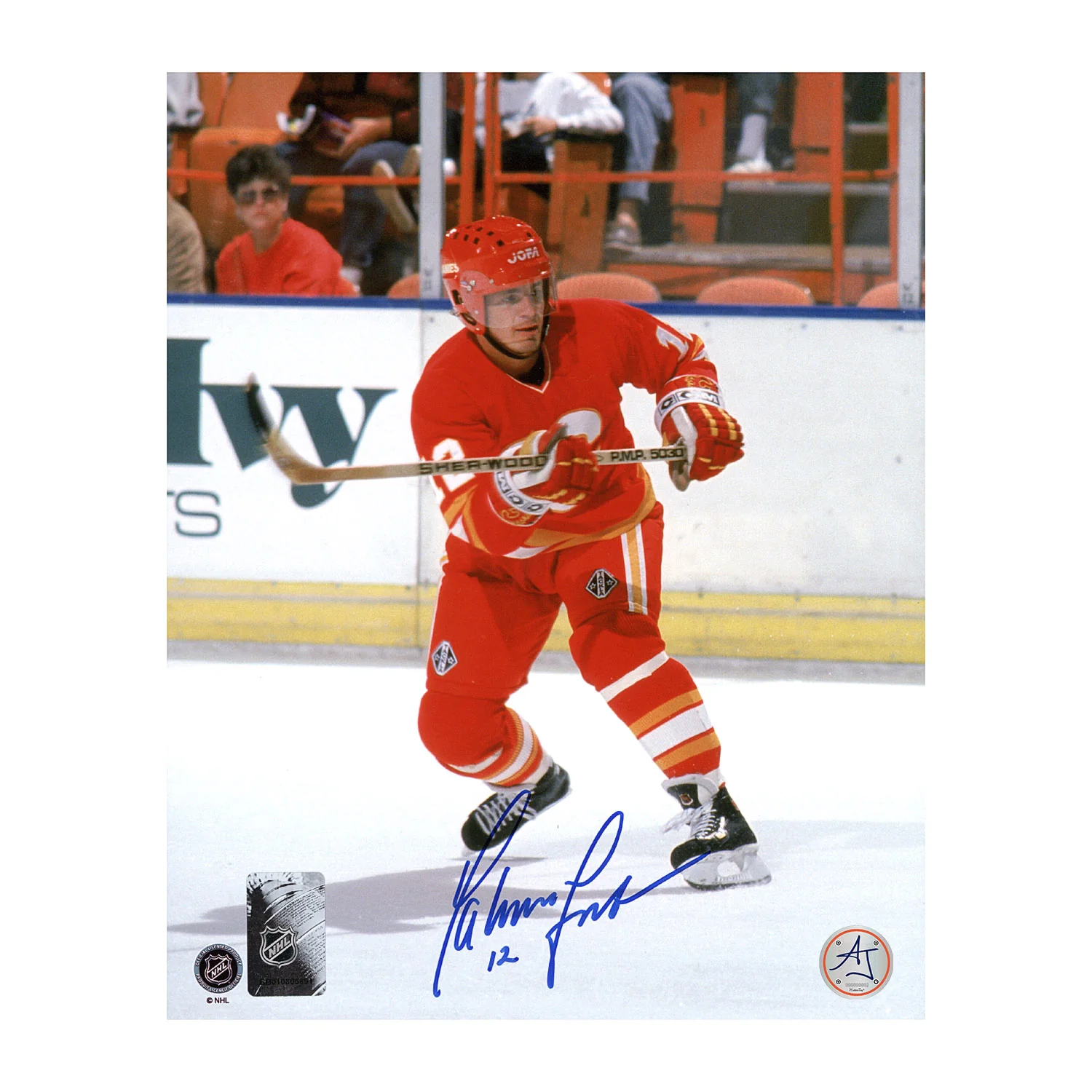 Hakan Loob Autographed Calgary Flames Game Action 8x10 Photo