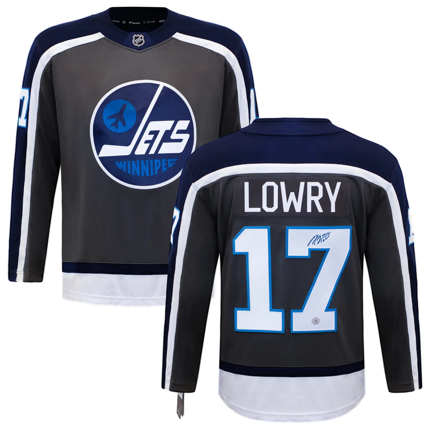 Adam Lowry Signed Winnipeg Jets Special Edition Fanatics Breakaway Jersey - Image 3