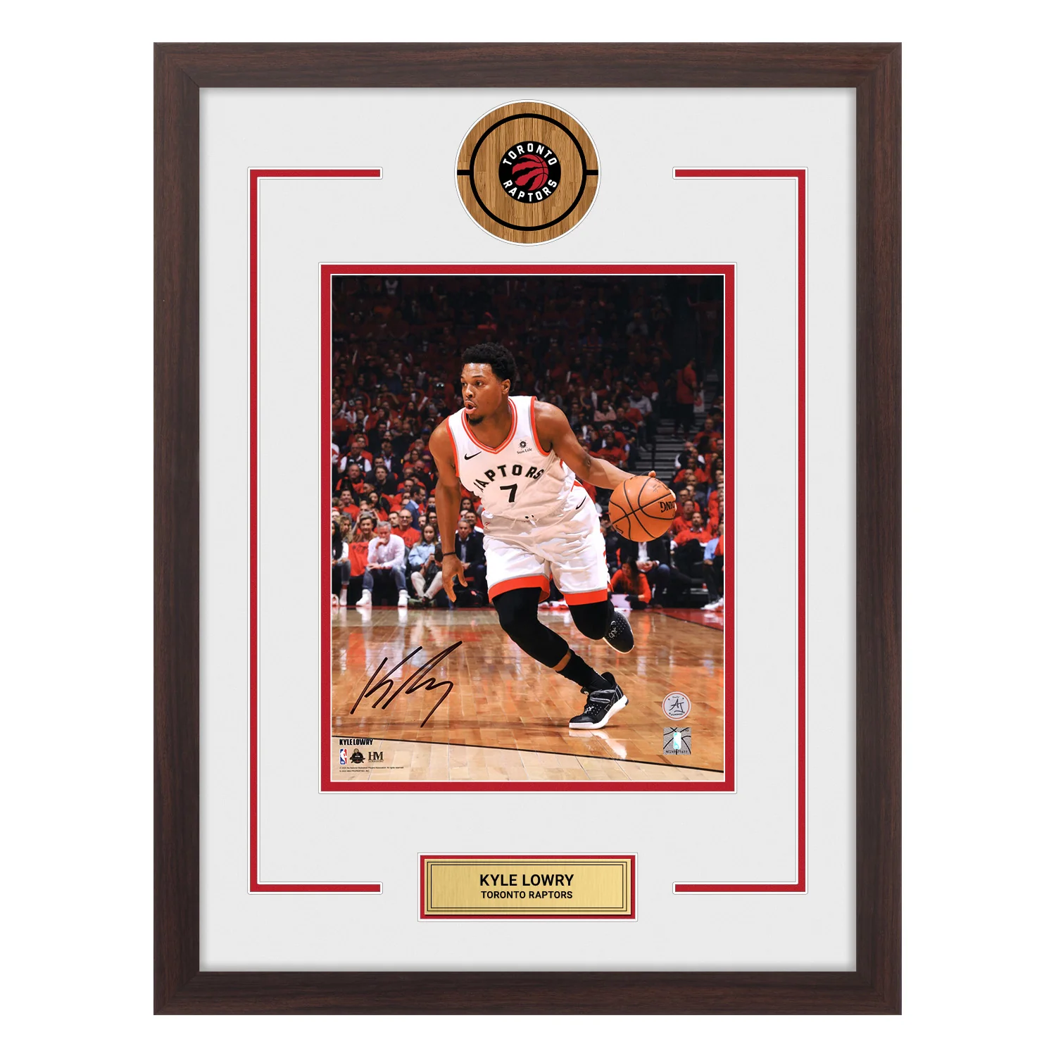 Kyle Lowry Autographed Toronto Raptors Basketball 20x26 Frame