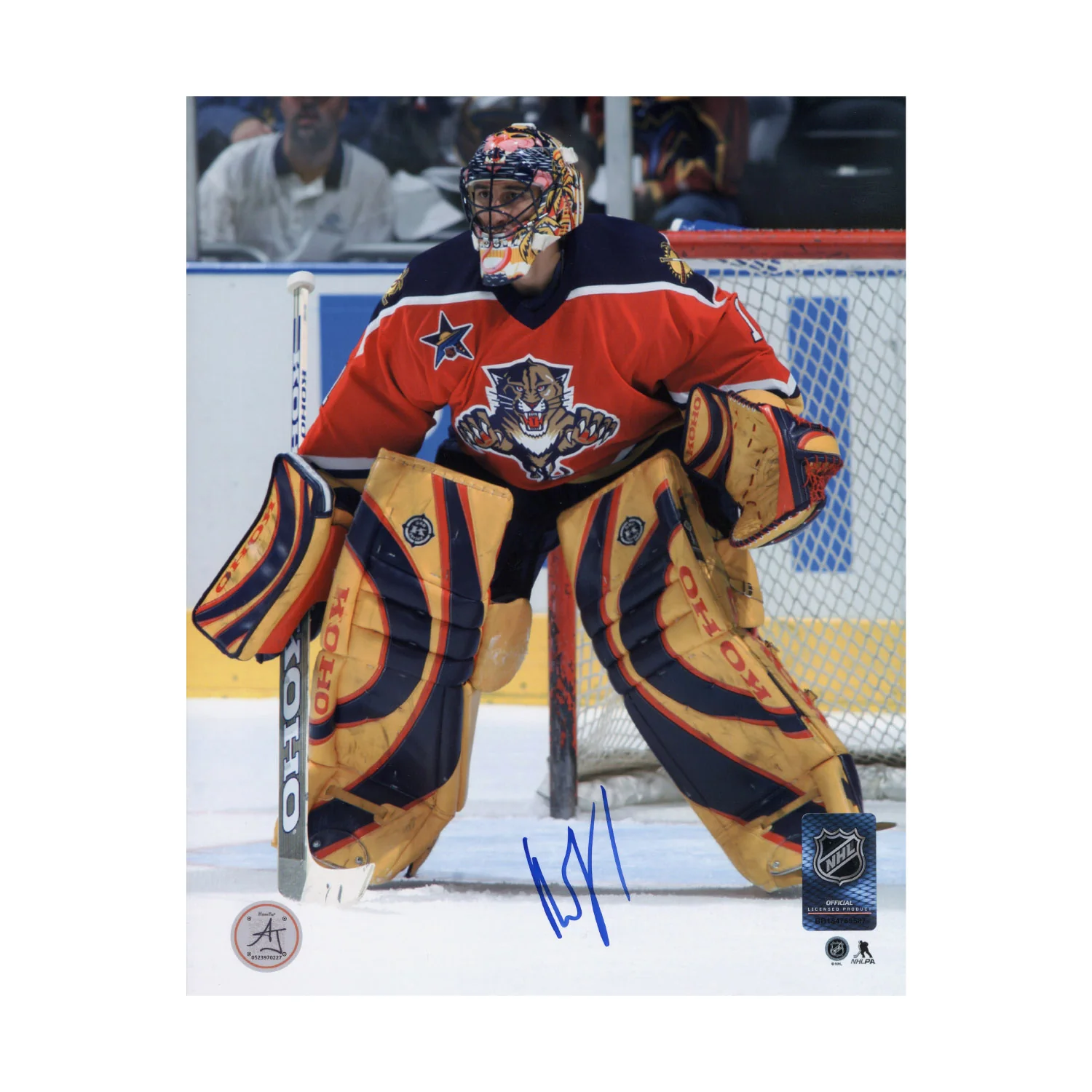 Roberto Luongo Signed Florida Panthers Pink Panther Mask 8x10 Photo