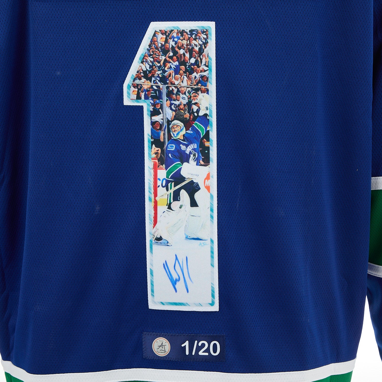 Roberto Luongo Signed Vancouver Canucks Cup Game 5 Victory Art Jersey #1/20 - Image 3