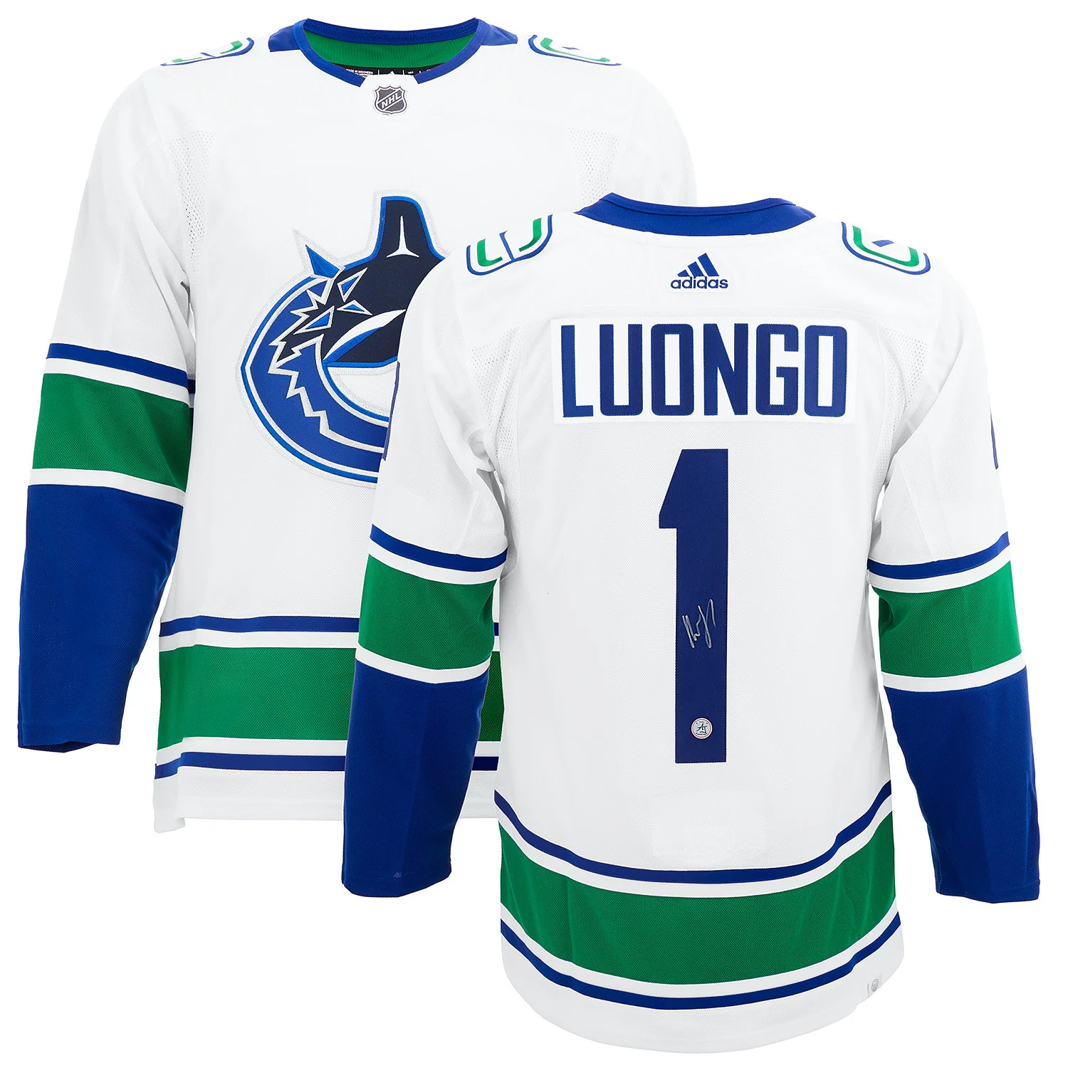 Roberto Luongo Signed Vancouver Canucks White adidas Jersey - Image 3