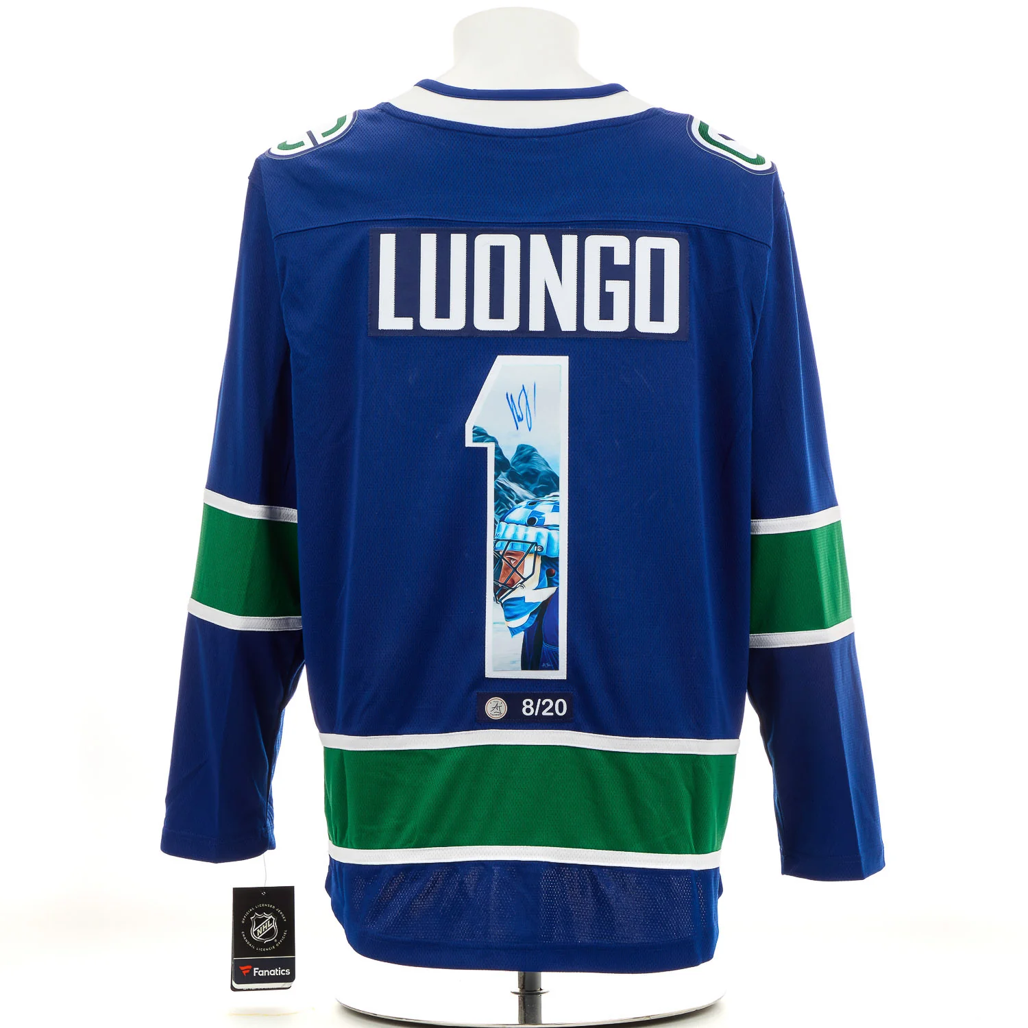Roberto Luongo Signed Vancouver Canucks Winter Mountain Art Jersey #8/20