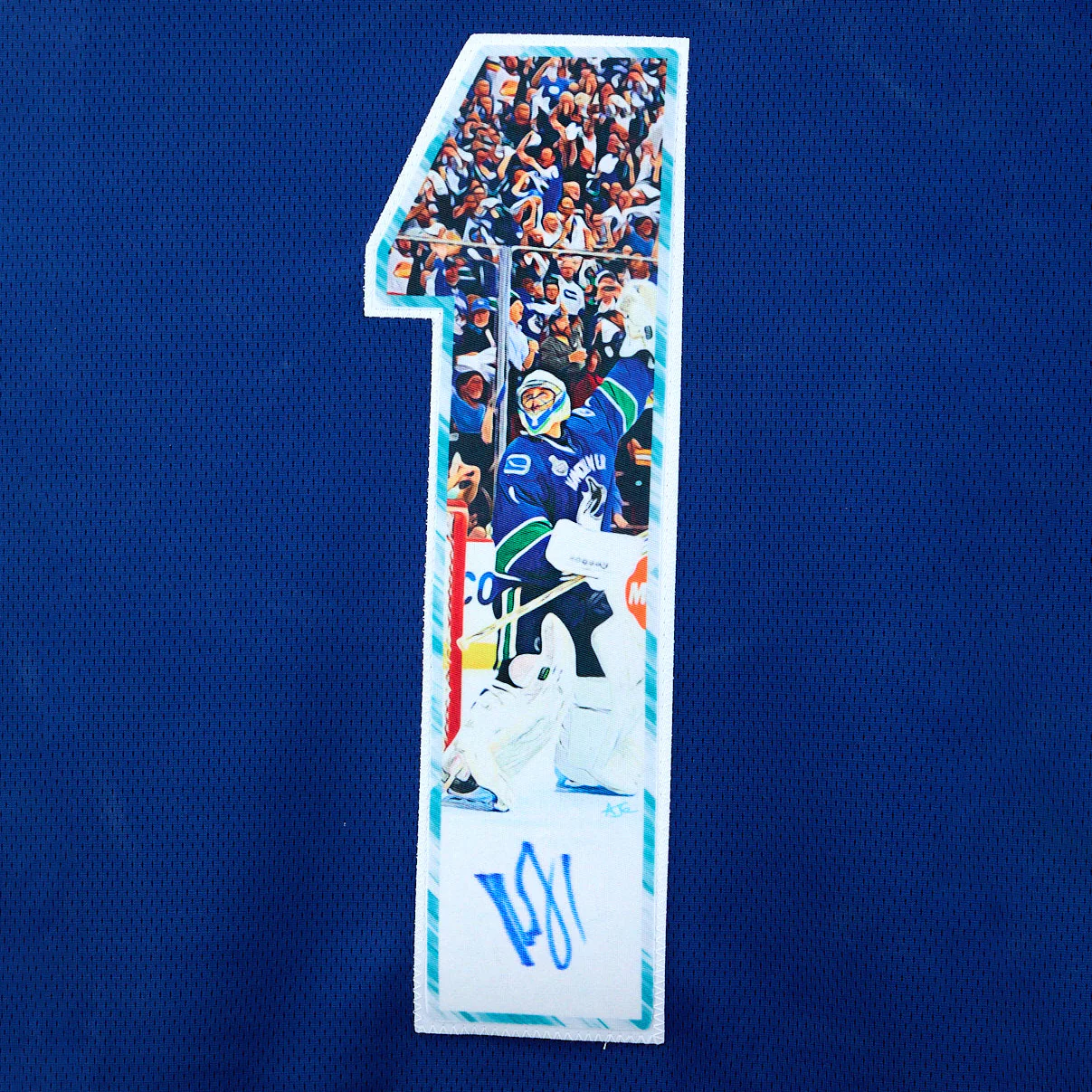 Roberto Luongo Signed Vancouver Canucks Cup Game 5 Victory Art Jersey #4/20 - Image 3
