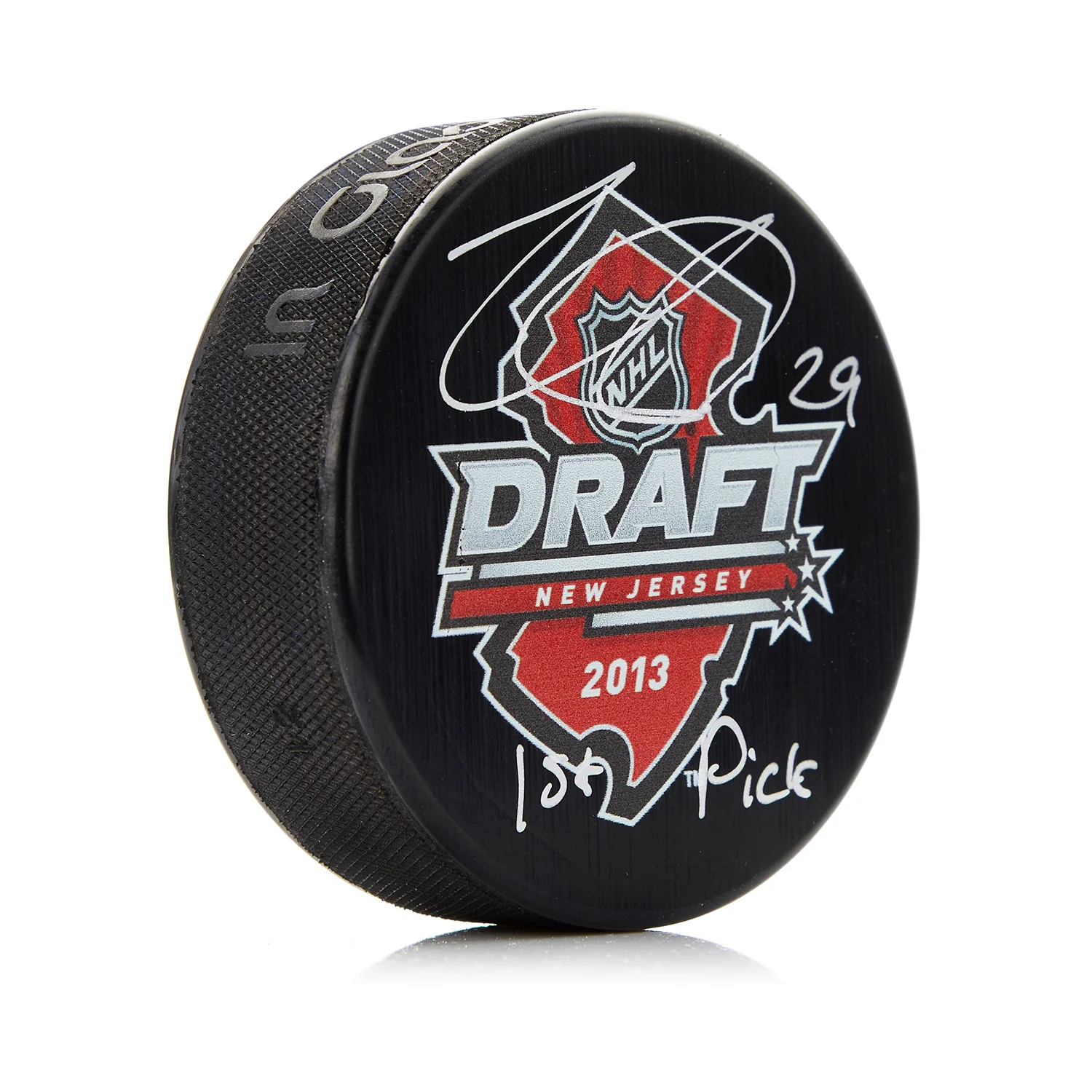 Nathan Mackinnon Signed 2013 NHL Entry Draft Puck with 1st Pick Note