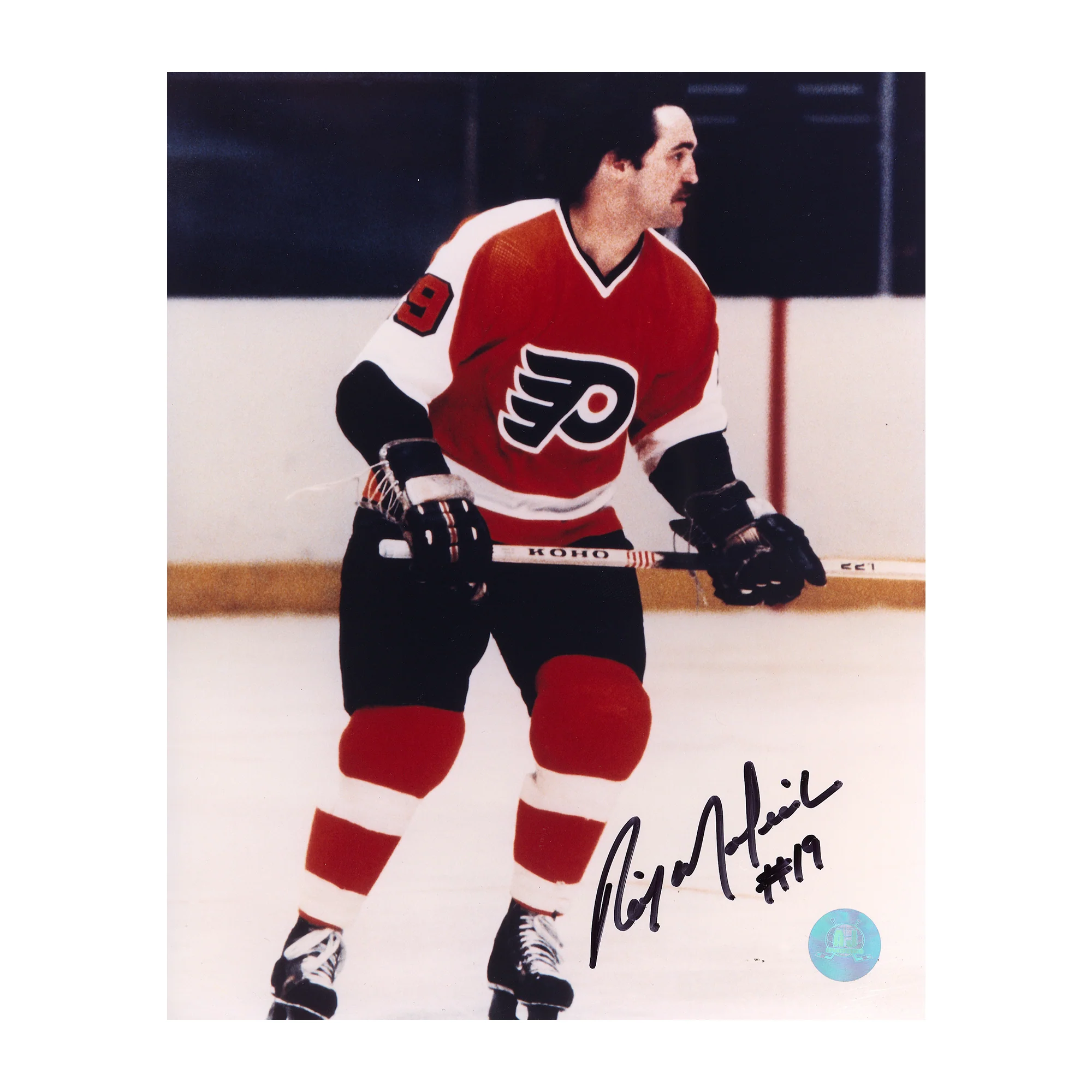 Rick MacLeish Autographed Philadelphia Flyers Game Action 8x10 Photo