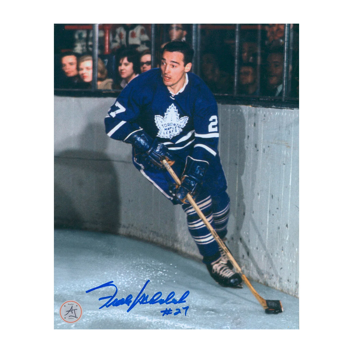 Frank Mahovlich Signed Toronto Maple Leafs Puck Rush 8x10 Photo