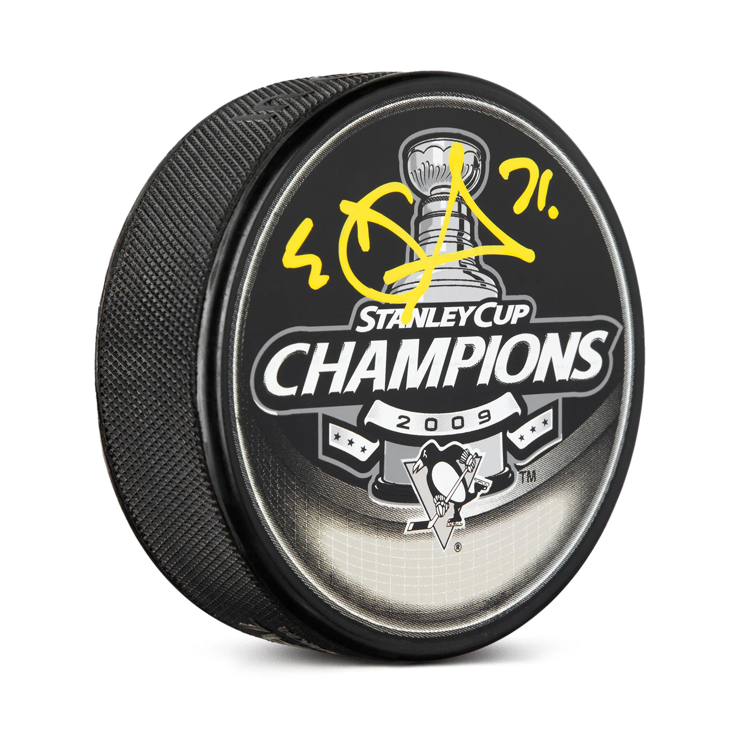 Evgeni Malkin Signed Pittsburgh Penguins 2009 Stanley Cup Champions Puck