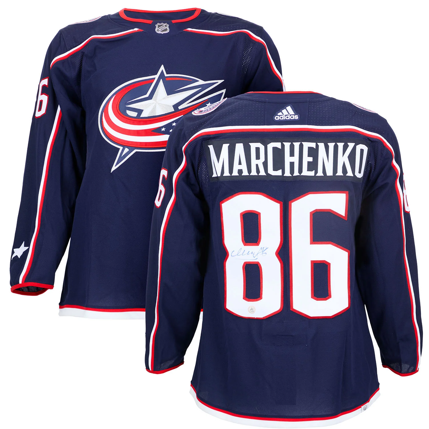Kirill Marchenko Autographed Columbus Blue Jackets adidas Jersey - Image 3