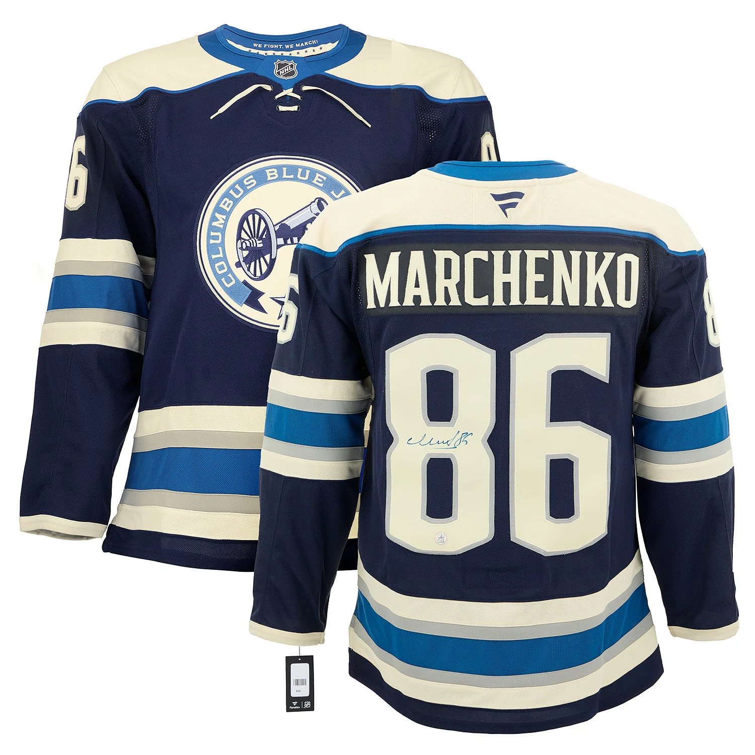 Kirill Marchenko Signed Columbus Blue Jackets Alt Cannon Fanatics Premium Jersey - Image 3