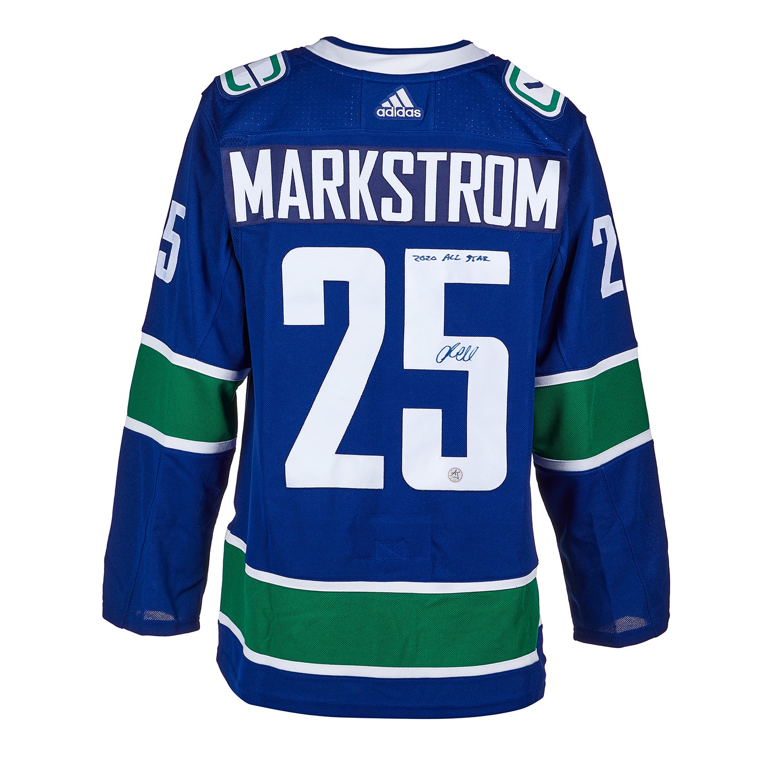 Jacob Markstrom Signed Vancouver Canucks adidas Jersey with 2020 All-Star Note