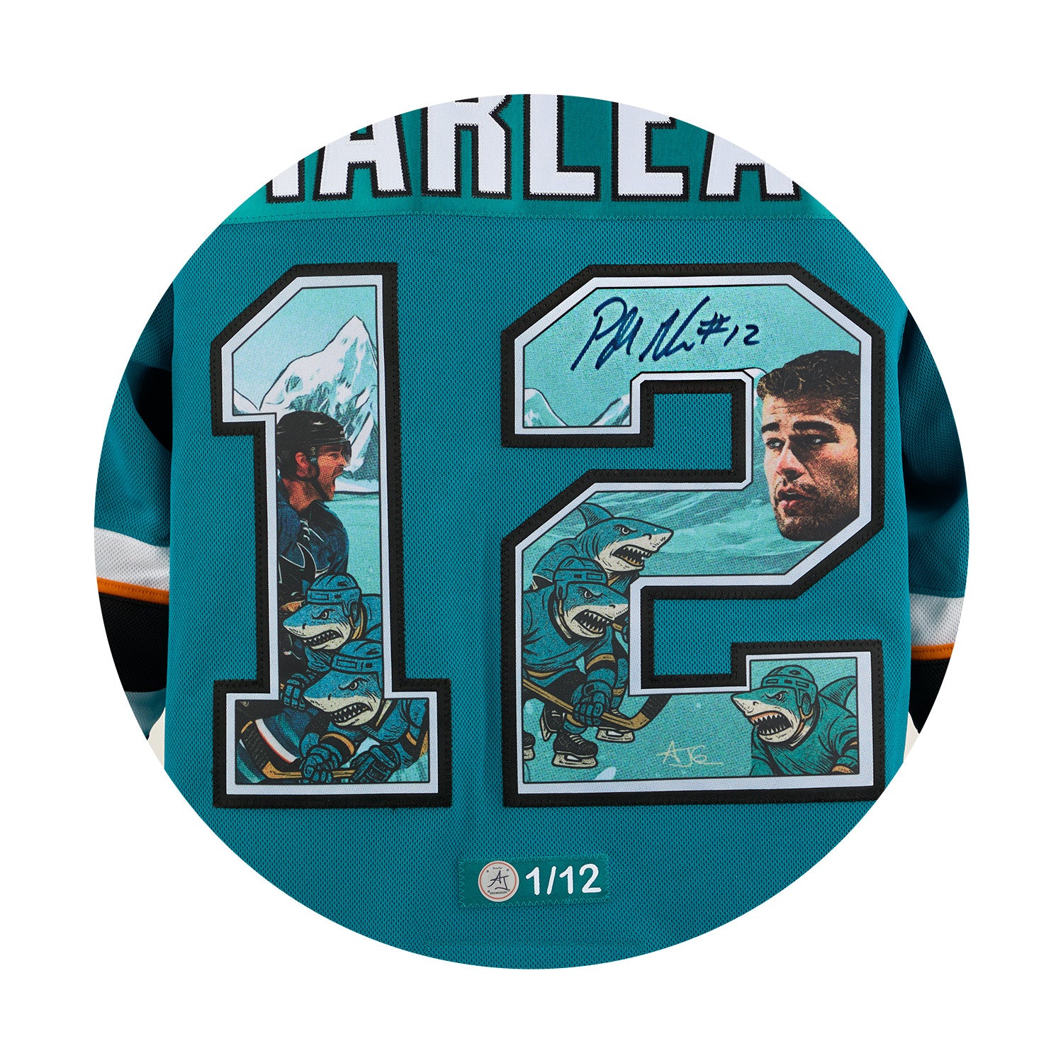Patrick Marleau Signed San Jose Sharks Comic Book Art Jersey #1/12 - Image 3