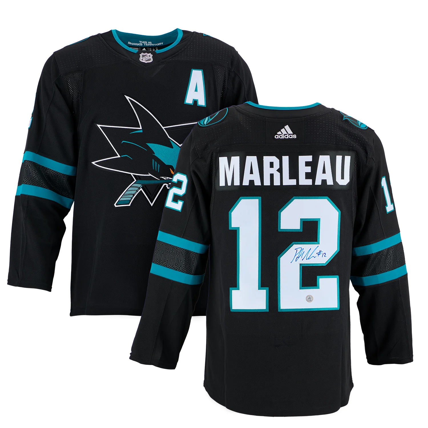 Patrick Marleau Autographed San Jose Sharks Alternate Black adidas Jersey - Image 3