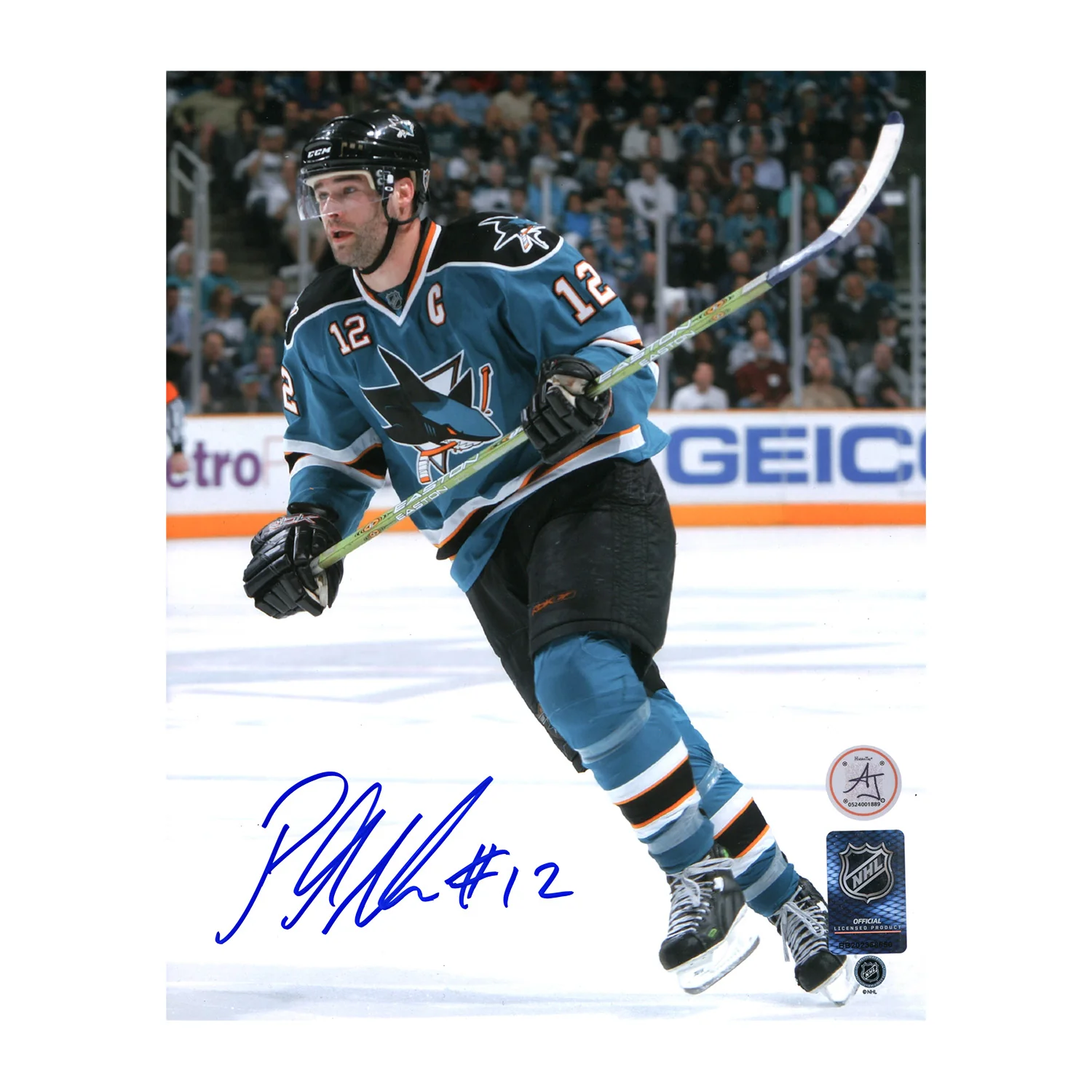 Patrick Marleau Autographed San Jose Sharks Captain 8x10 Photo