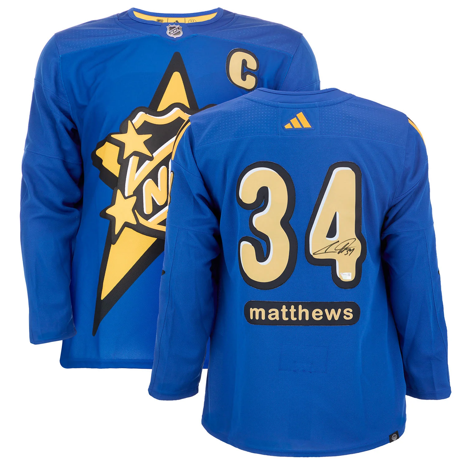 Auston Matthews Signed 2024 NHL All-Star Game Blue adidas Jersey - Image 3