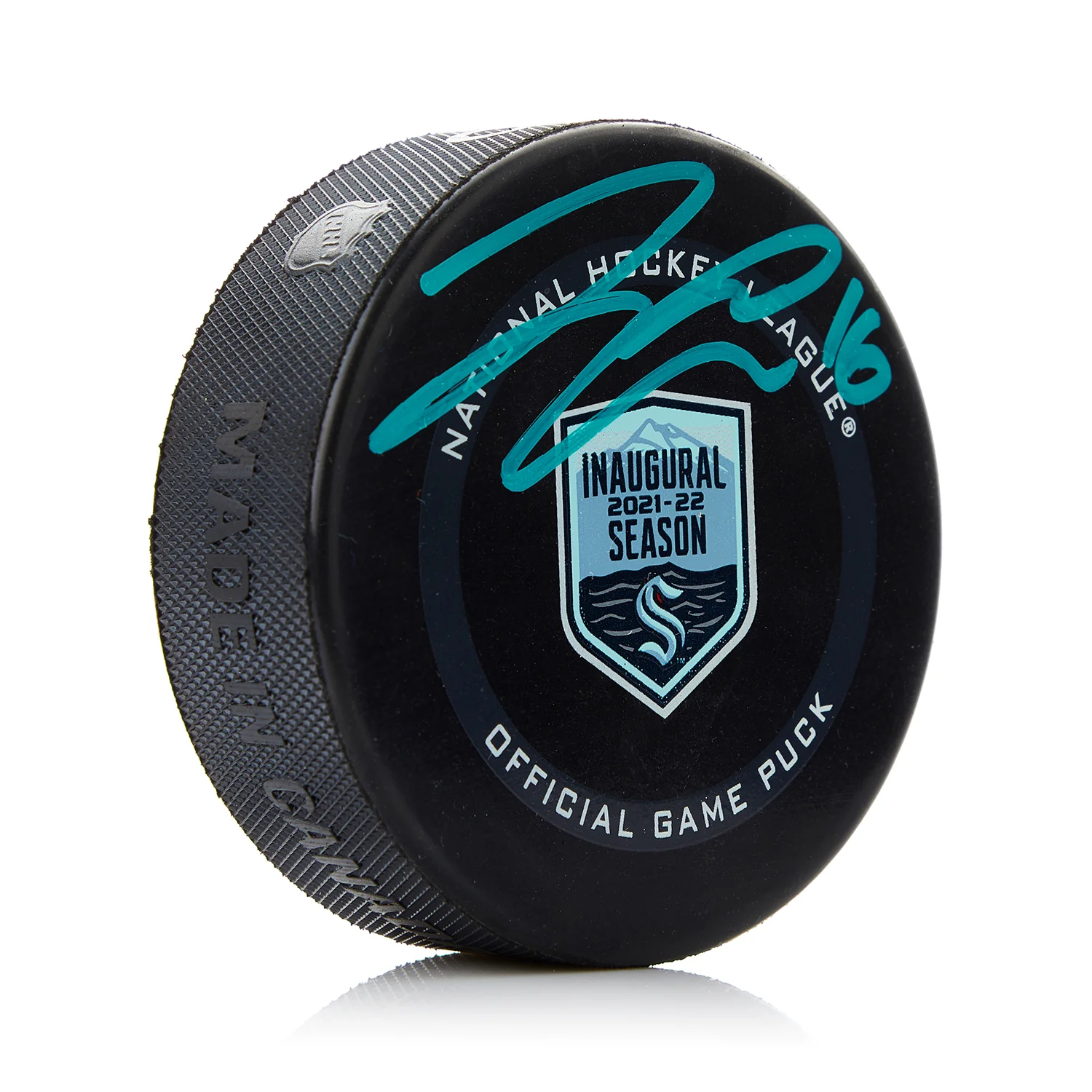 Jared McCann Signed Seattle Kraken Inaugural Season Official Game Puck
