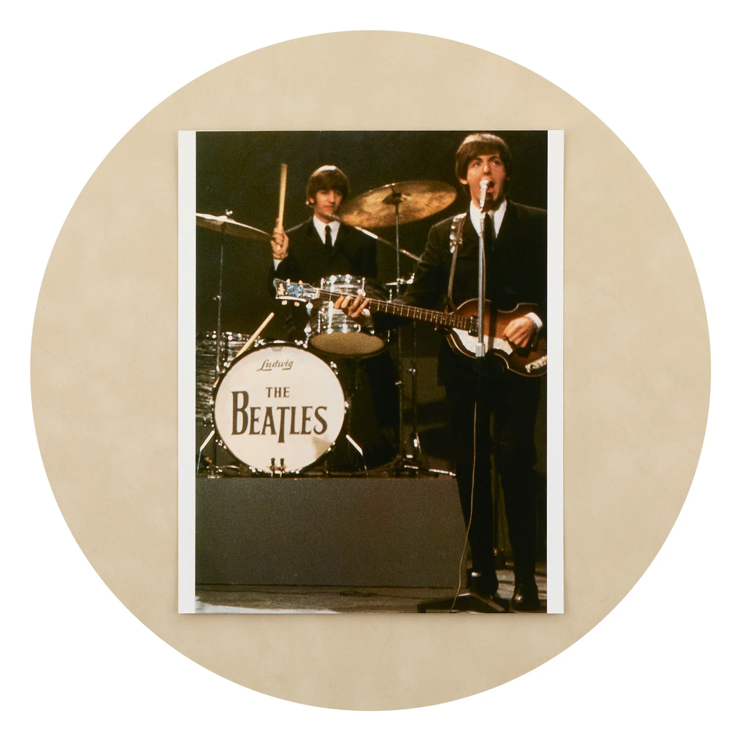 Paul McCartney & Ringo Starr Beatles Signed Remo Drumhead Beckett & Caiazzo COA - Image 3