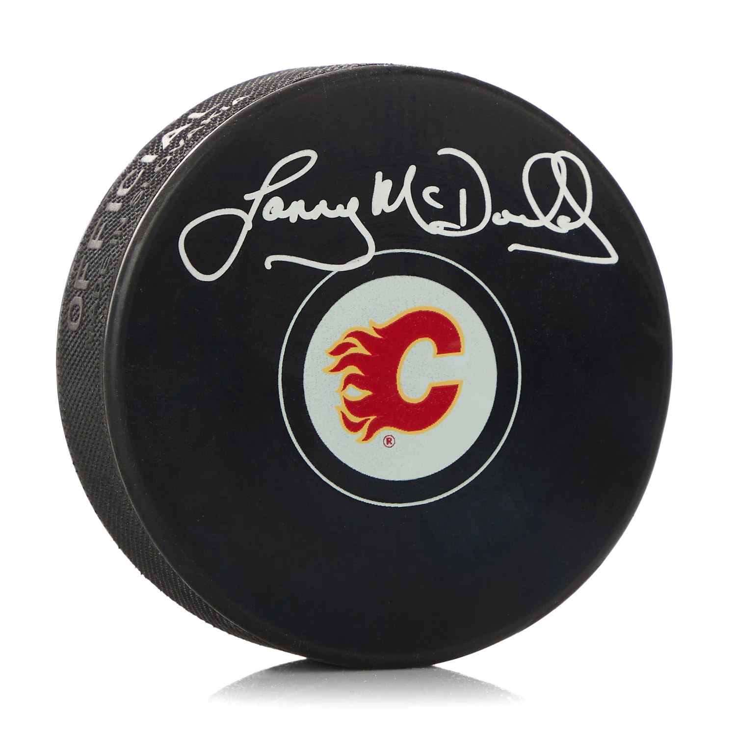 Lanny McDonald Autographed Calgary Flames Hockey Puck