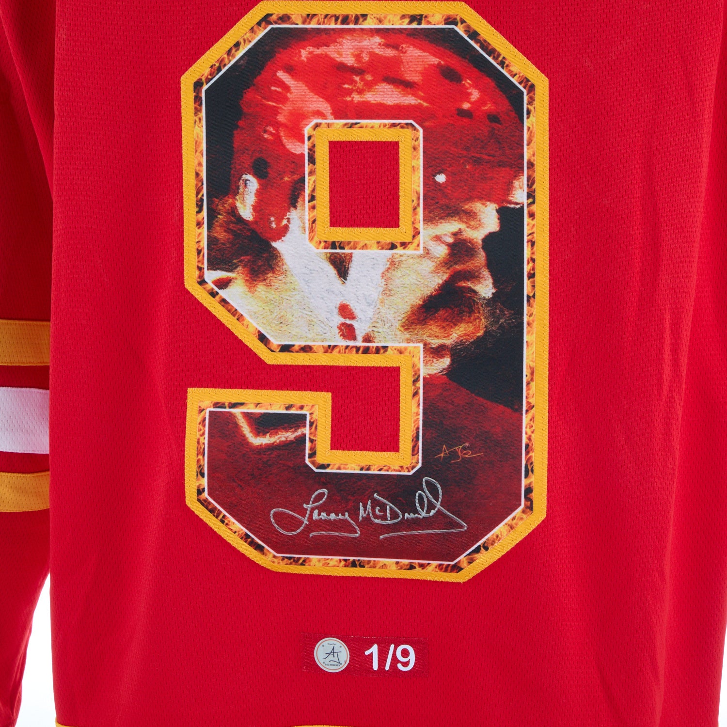 Lanny McDonald Signed Calgary Flames Legend Profile Art Jersey #1/9 - Image 2