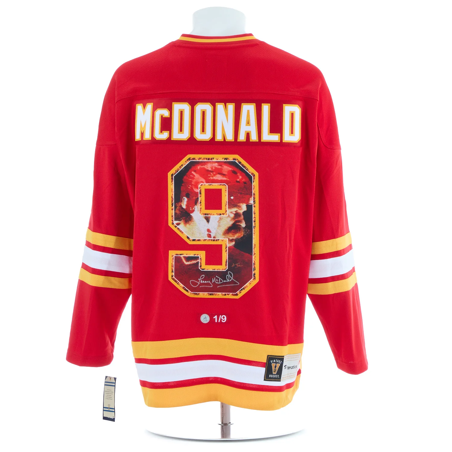 Lanny McDonald Signed Calgary Flames Legend Profile Art Jersey #1/9 - Image 3