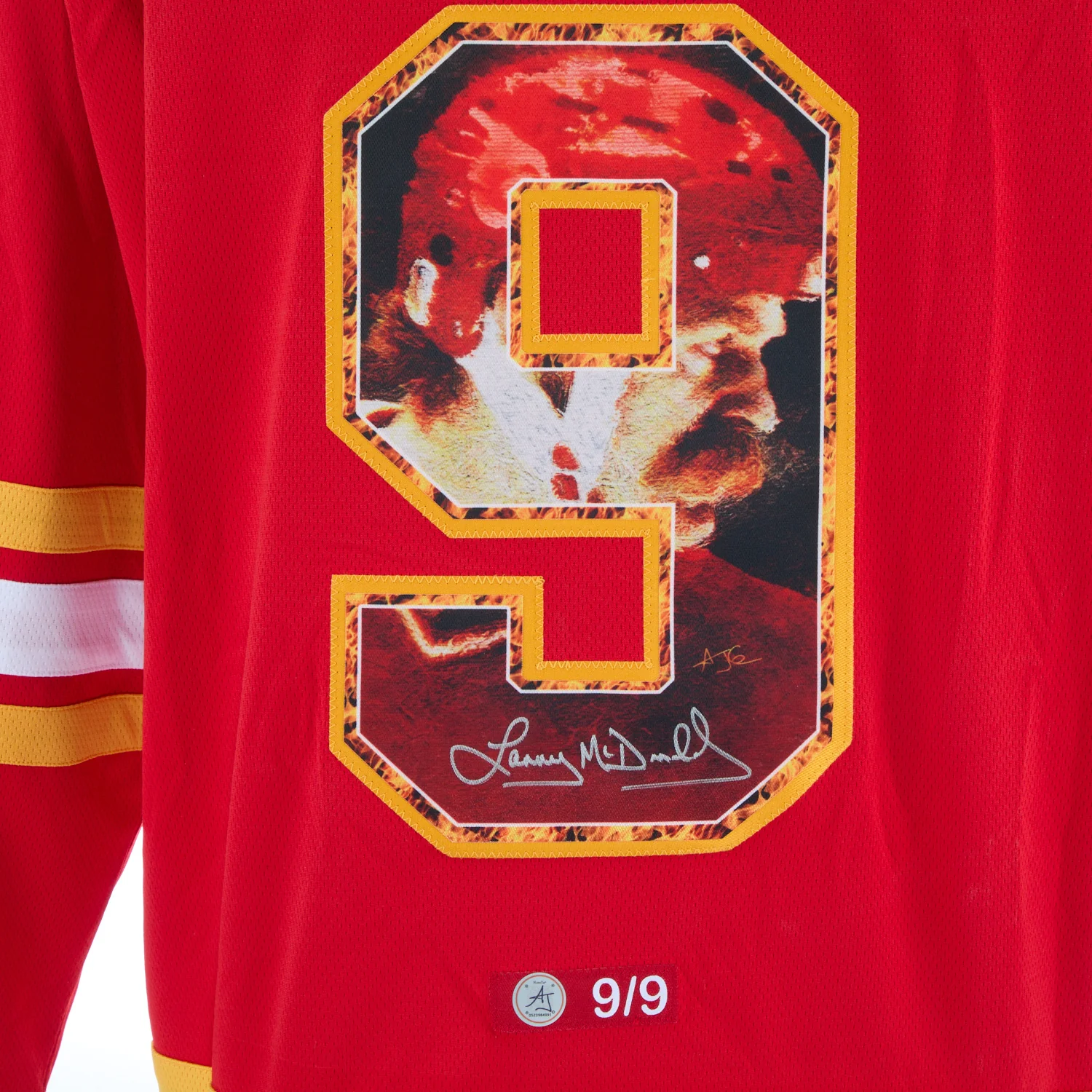 Lanny McDonald Signed Calgary Flames Legend Profile Art Jersey #9/9 - Image 3