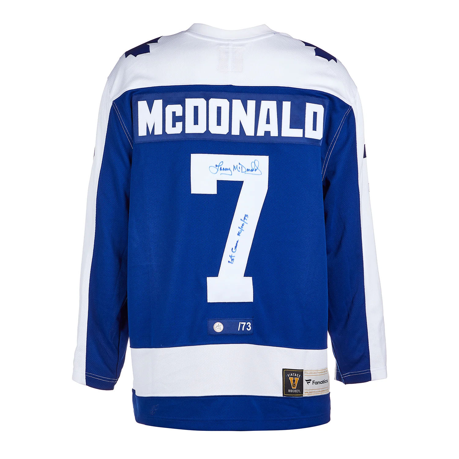 Lanny McDonald Toronto Maple Leafs Signed 1st Game Throwback Jersey #/73