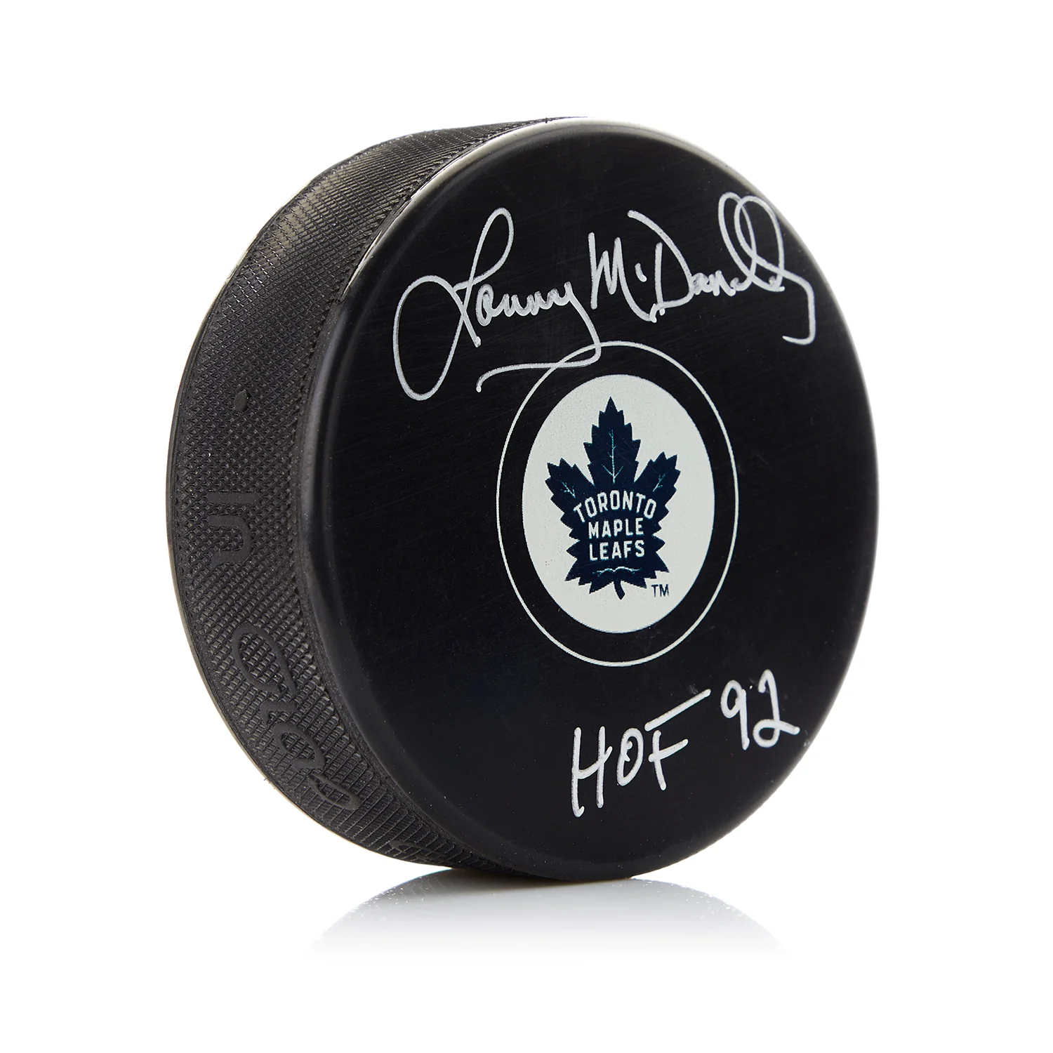 Lanny McDonald Signed Toronto Maple Leafs Hockey Puck with HOF Note