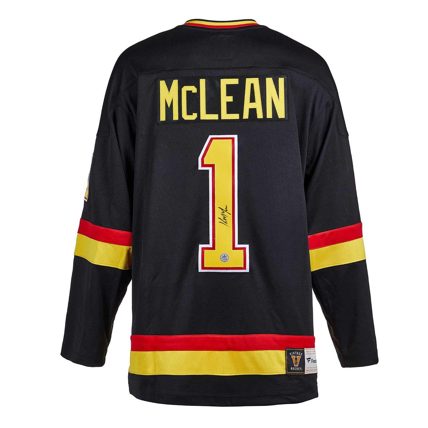 Kirk McLean Signed Vancouver Canucks Black Fanatics Throwback Jersey