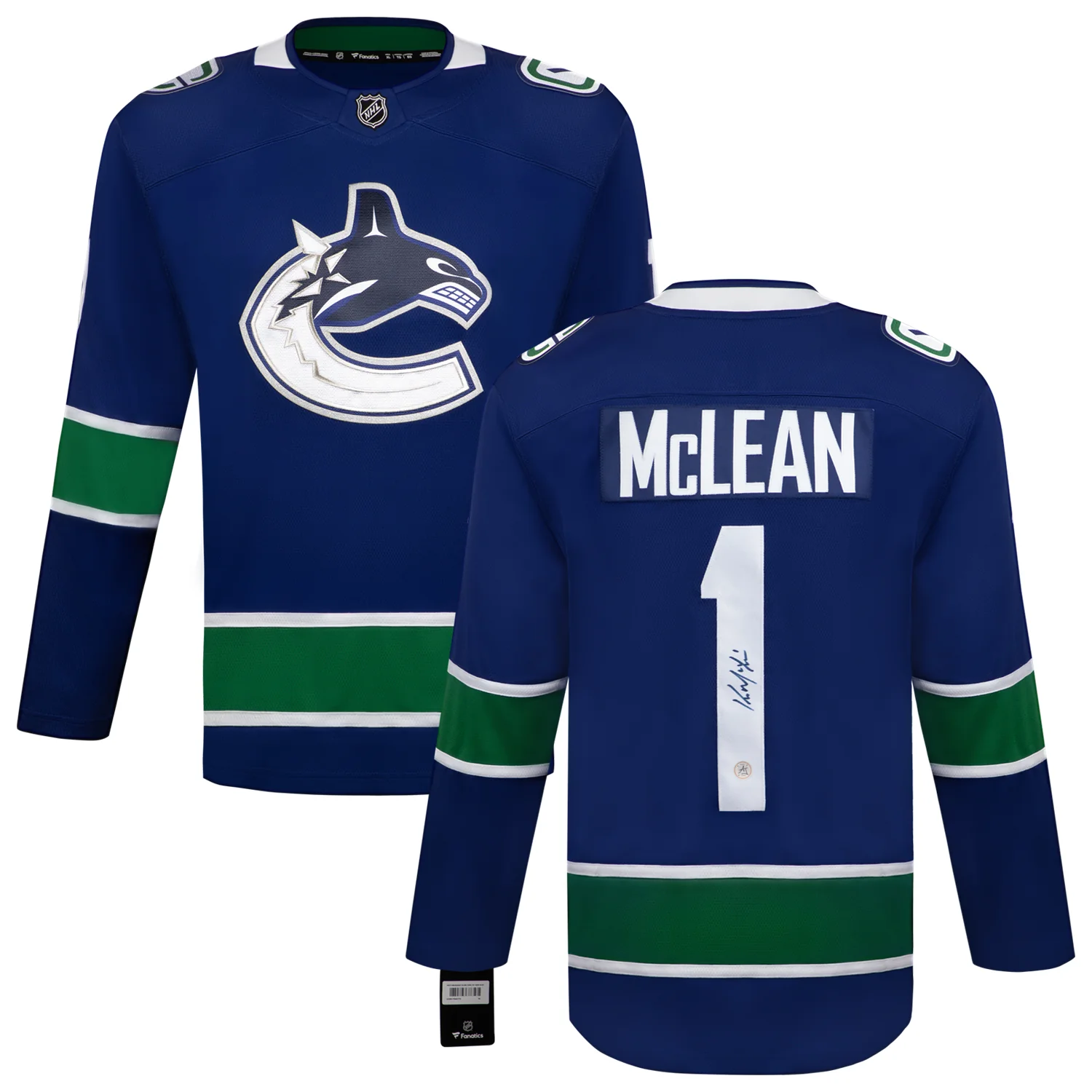 Kirk McLean Autographed Vancouver Canucks Blue Fanatics Breakaway Jersey - Image 3