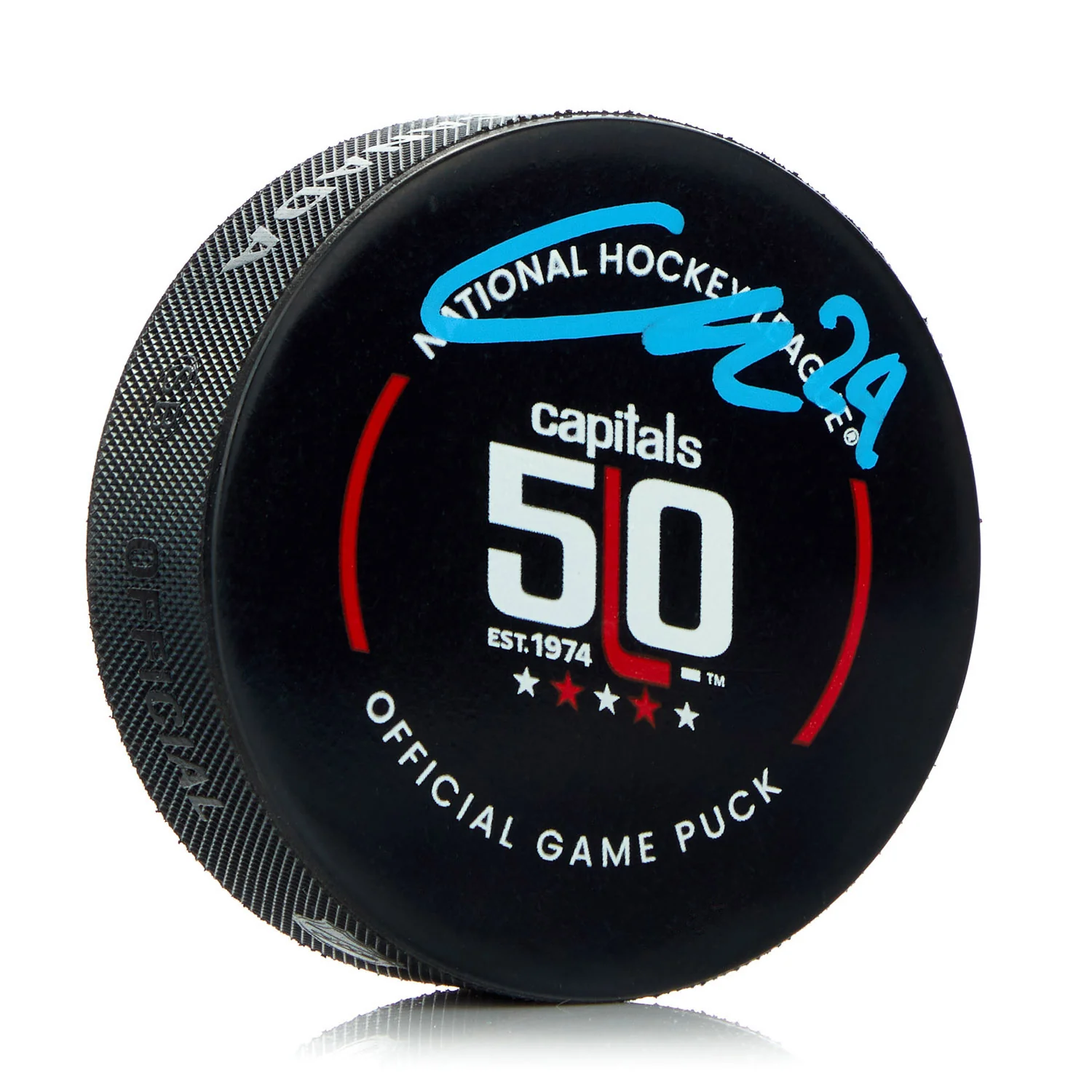 Connor McMichael Signed Washington Capitals Anniversary Official Game Puck