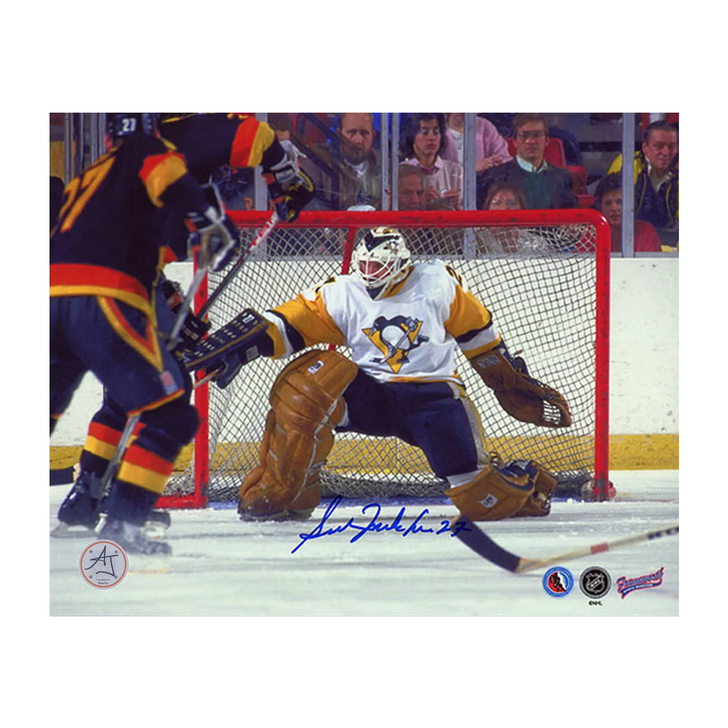 Gilles Meloche Autographed Pittsburgh Penguins Between The Pipes 8x10 Photo