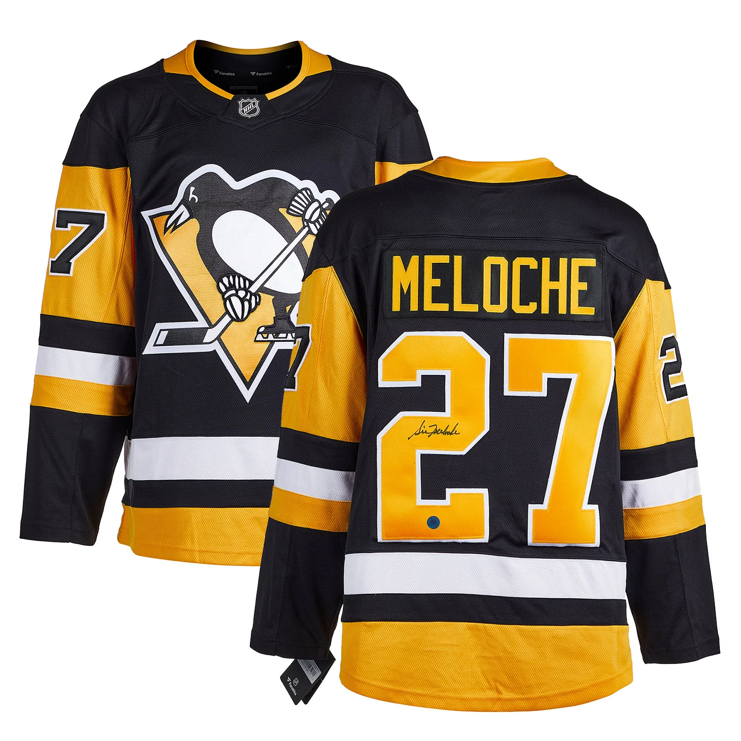 Gilles Meloche Autographed Pittsburgh Penguins Fanatics Breakaway Jersey - Image 3