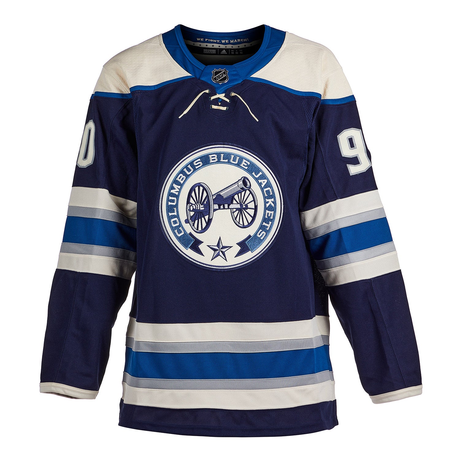 Elvis Merzlikins Signed Columbus Blue Jackets Alternate adidas Jersey - Image 2