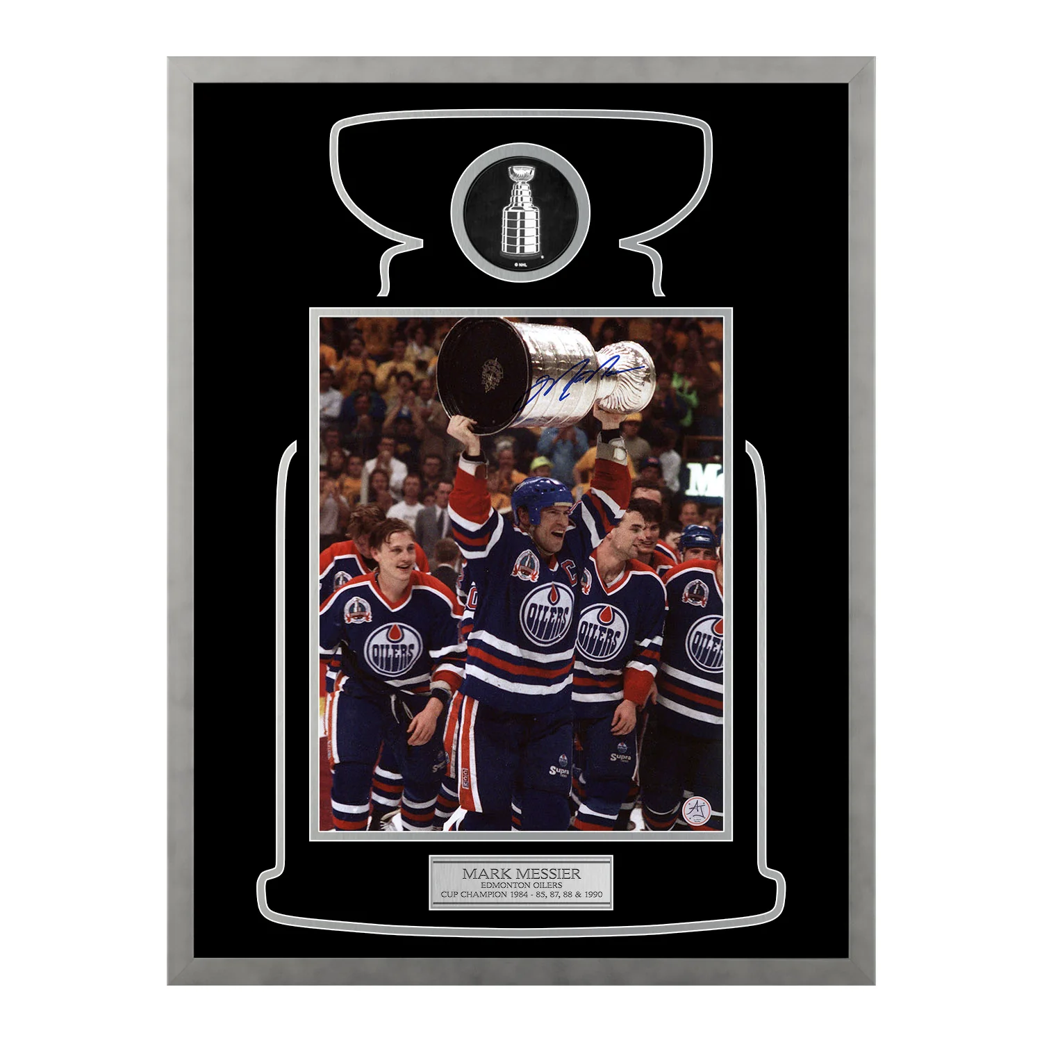 Mark Messier Autographed Edmonton Oilers Cup Champion 23x27 Frame