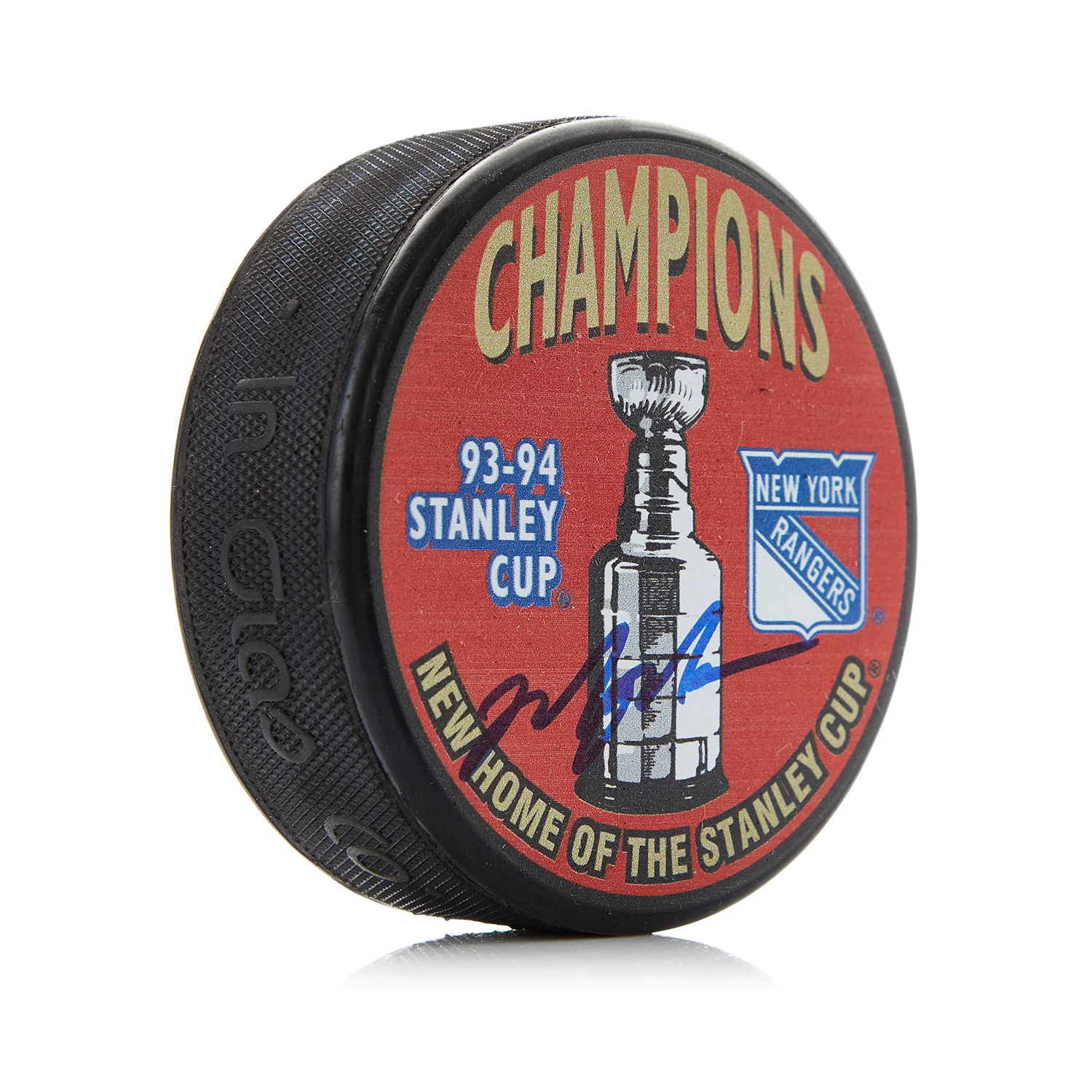 Mark Messier Signed 1994 New York Rangers Stanley Cup Puck