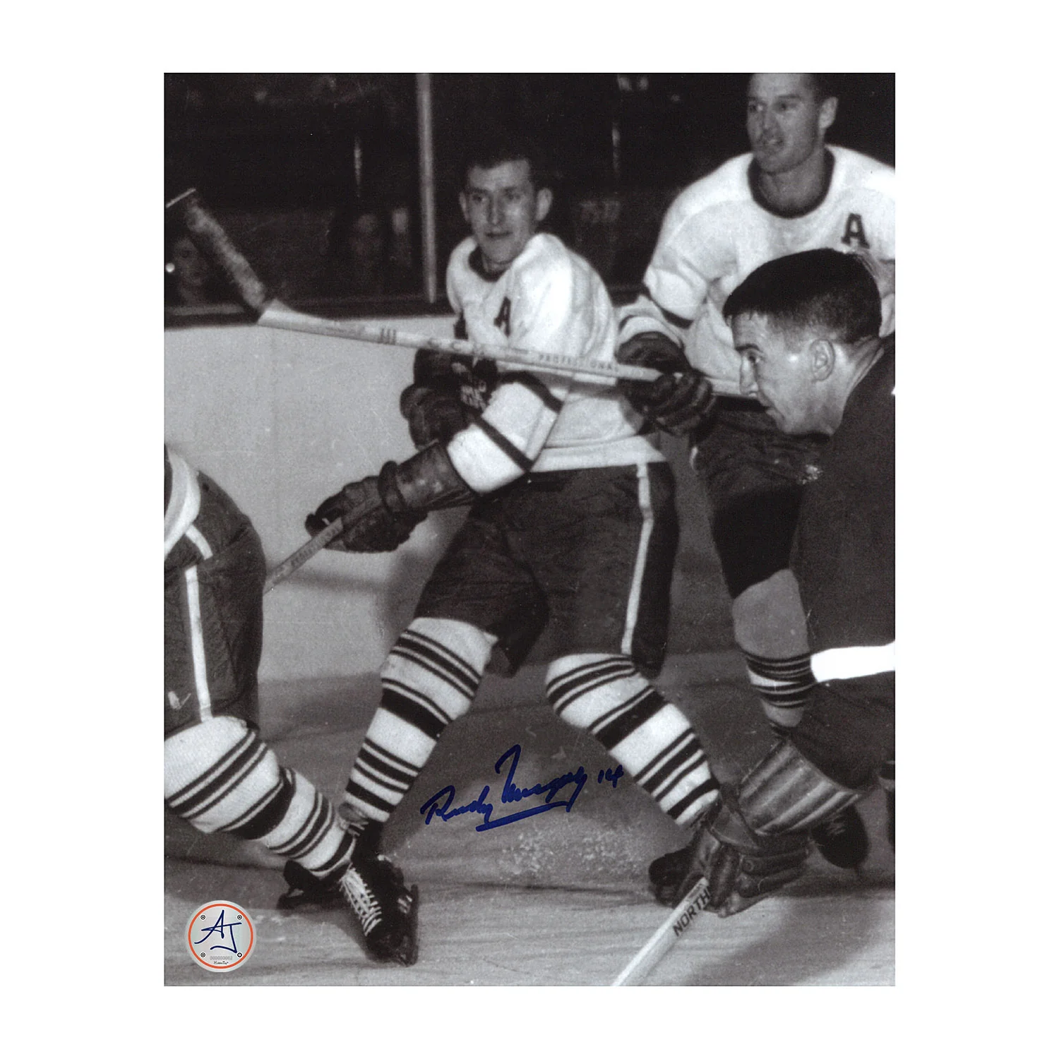 Rudy Migay Autographed Toronto Maple Leafs Black and White 8x10 Photo