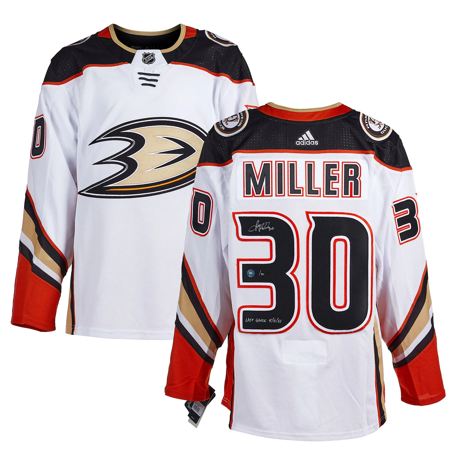 Ryan Miller Anaheim Ducks Signed & Dated Last Game adidas Jersey #/30 - Image 3