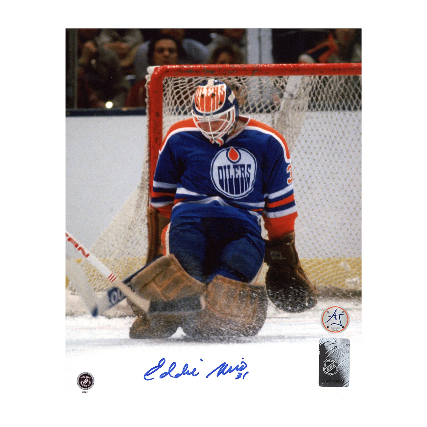 Eddie Mio Edmonton Oilers Autographed Hockey Goalie 8x10 Photo