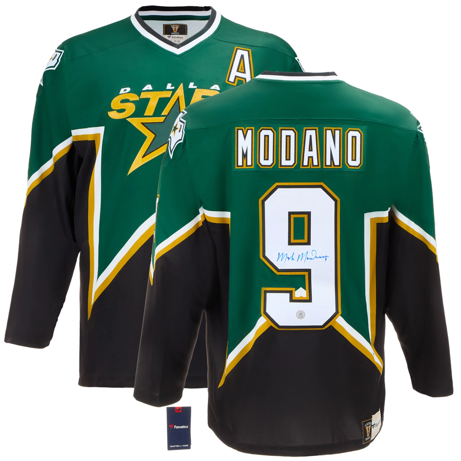 Mike Modano Autographed Dallas Stars Fanatics Throwback Jersey - Image 3