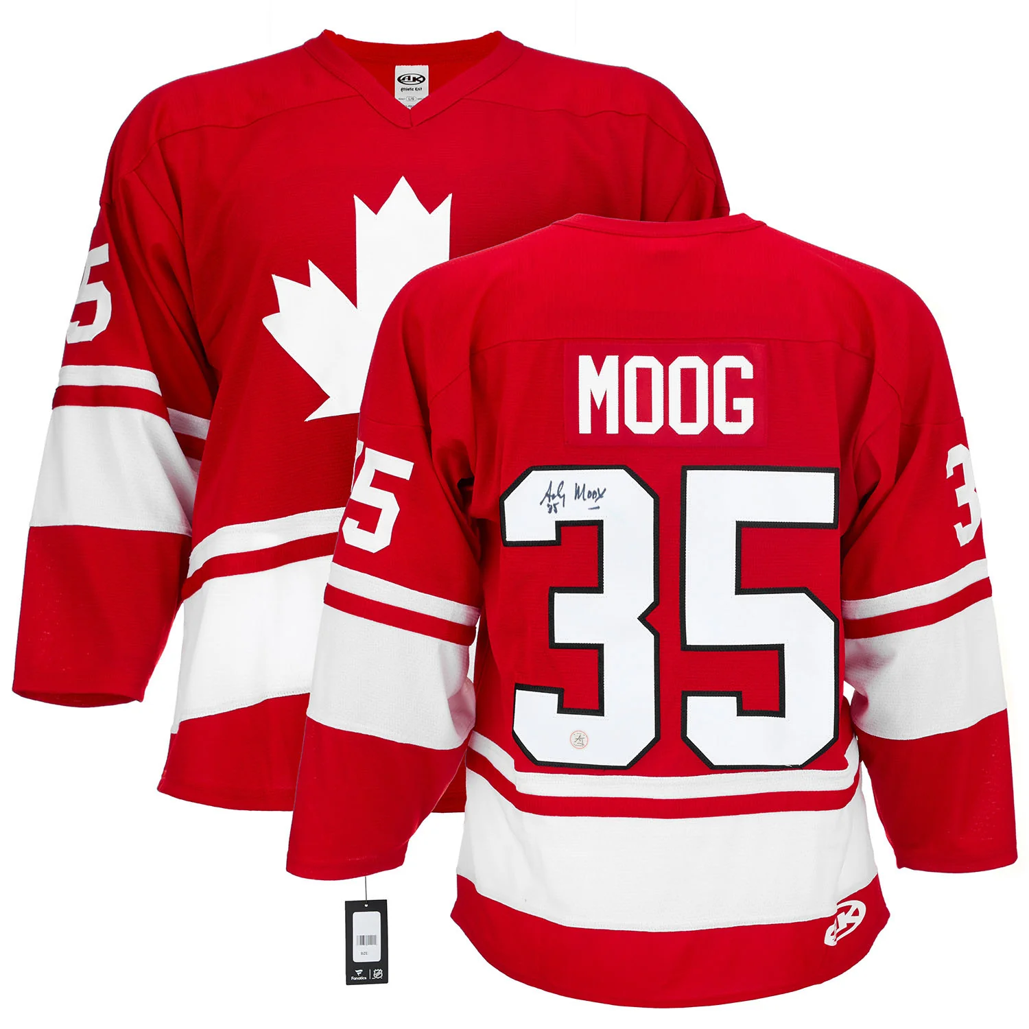 Andy Moog Autographed Team Canada Custom Hockey Nation Jersey - Image 3