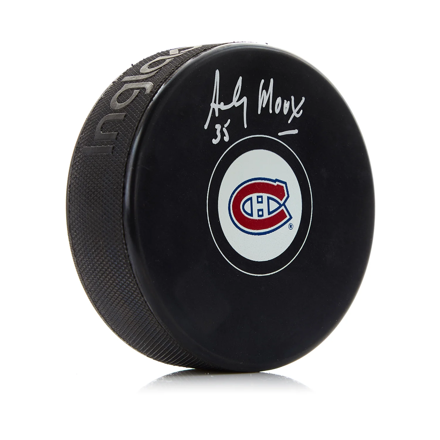 Andy Moog Autographed Montreal Canadiens Hockey Puck