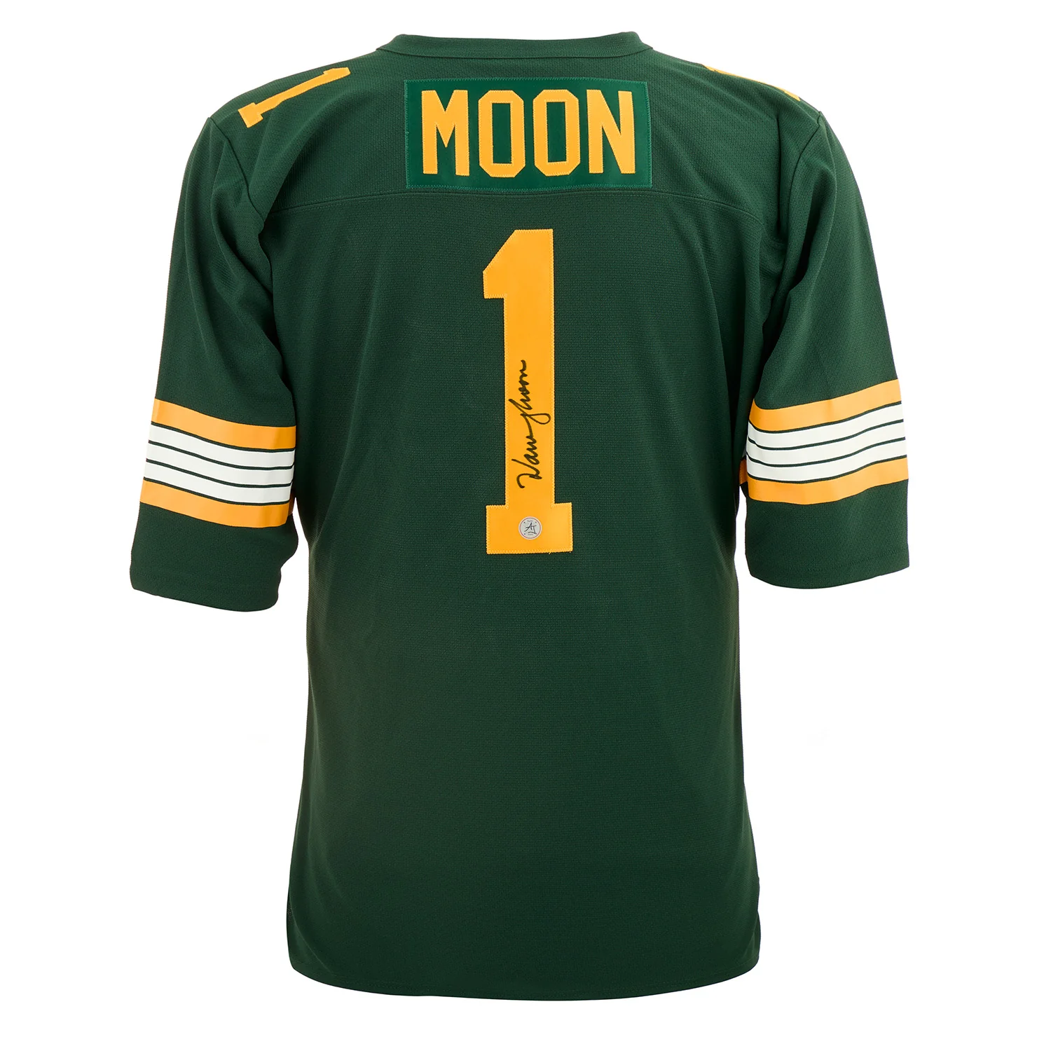 Warren Moon Autographed Edmonton Custom Throwback CFL Football Jersey